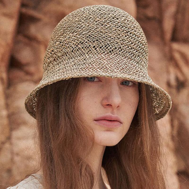 Women's Wide Brim Straw Sun Hat - UPF 50+ UV Protection Beach Hat for Summer, Outdoor Travel & Vacation - Dome Bell-Shaped Fisherman Hat for Sun Shade, Gardening, Poolside & Coastal Getaways (Color: 7)