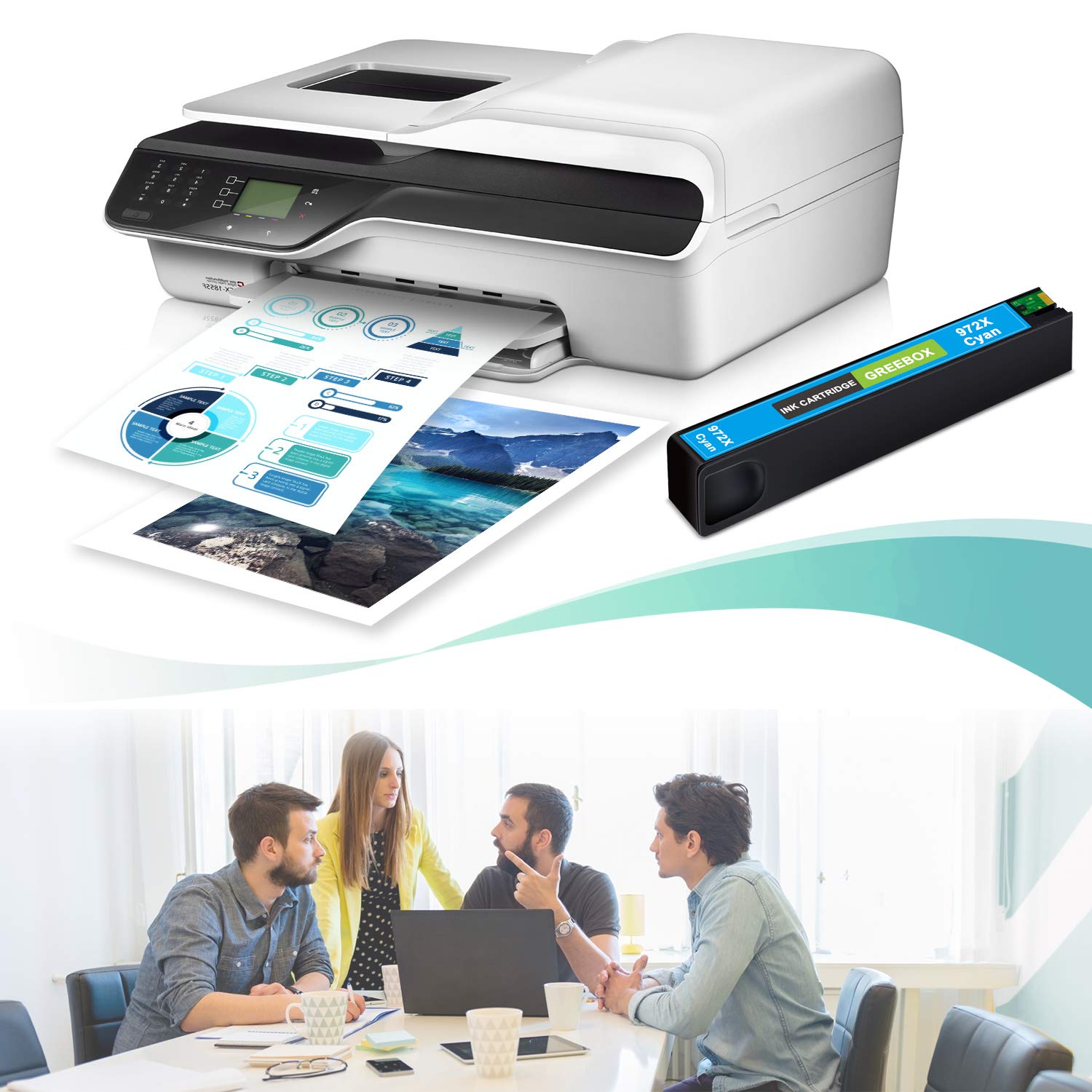 HP 972X Cyan Ink Cartridge Replacement for Pagewide Pro Printers - Home & Office Use