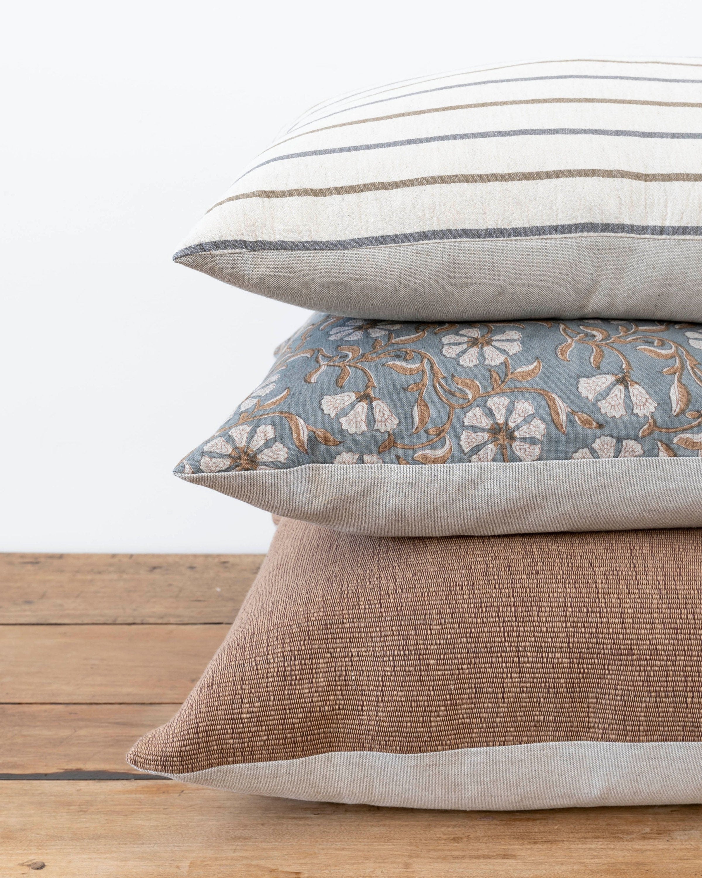 Atherton Surana Blue and Brown Designer Pillow Cover - Elegant Home Decor for Living Room, Bedroom, and Sofa