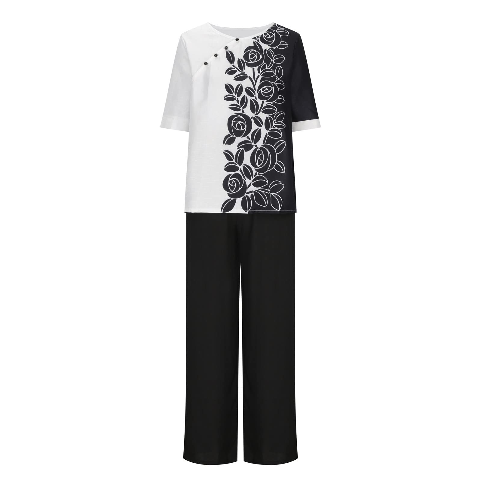 Oelaio Women's Wide Leg Pant Suit Set - 2 Piece Lounge Outfit for Travel & Casual Wear | 100% Comfortable & Stylish Women's Pant Sets for Home, Office & Outings