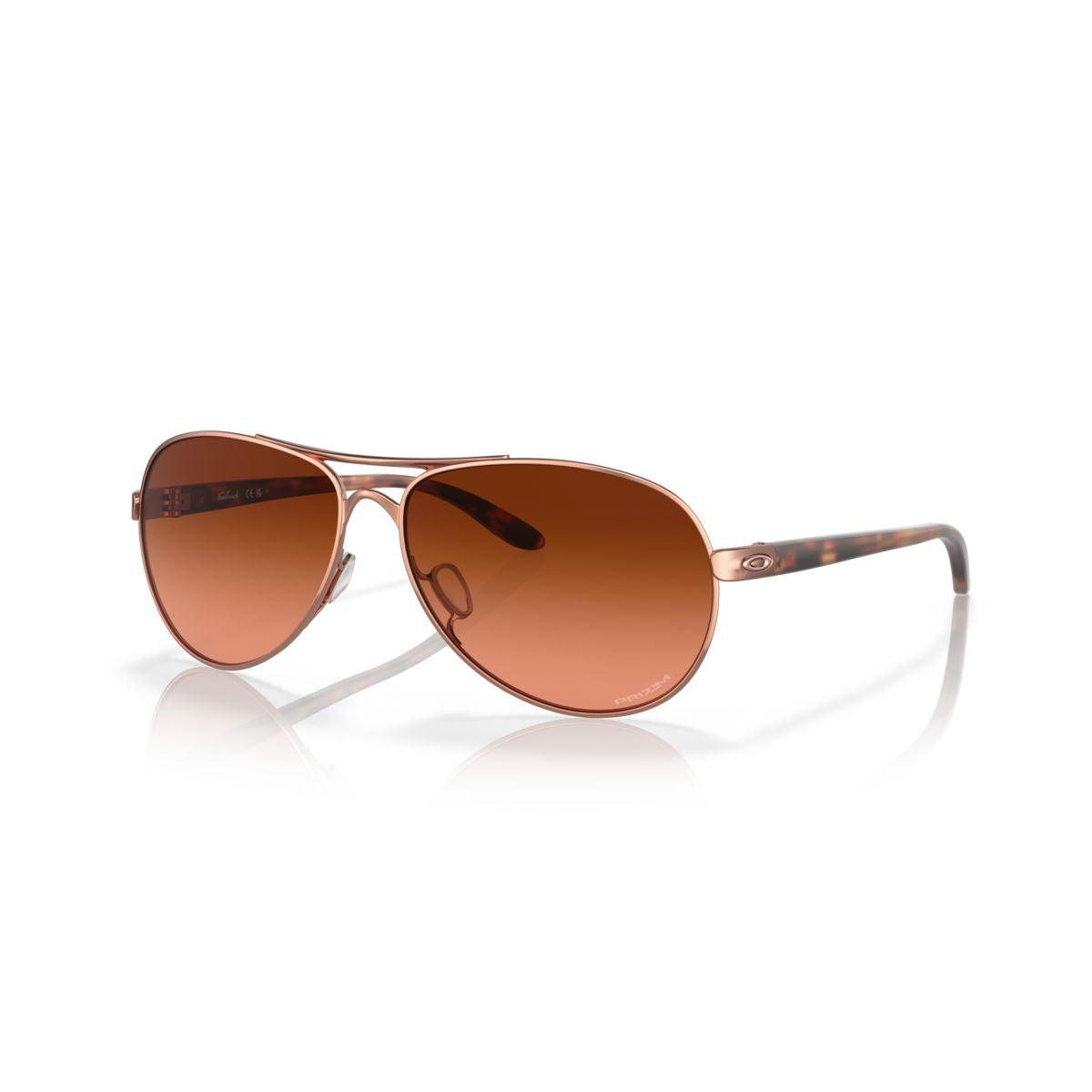 Oakley Feedback Sunglasses Rose Gold/Prizm Brown Gradient 0OO4079 407946 - Stylish UV Protection for Outdoor Sports & Driving