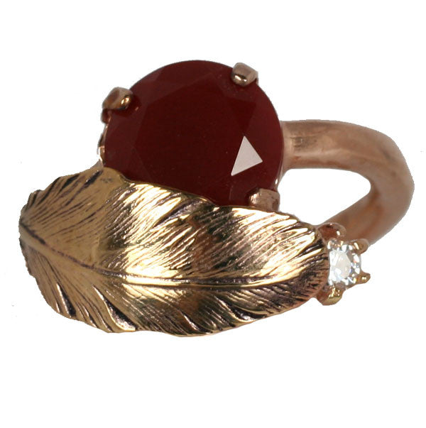 Iosselliani Feather Ring - Elegant Gold Plated Feather Jewelry for Women | Perfect for Weddings, Parties & Everyday Fashion Accessories
