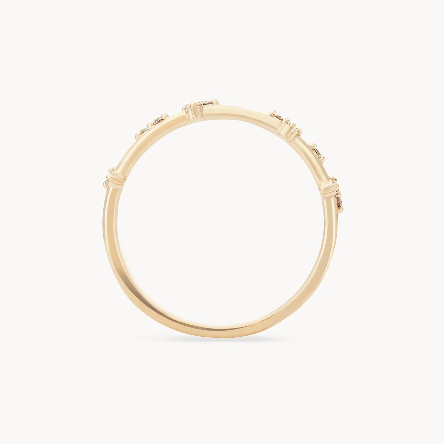 14K Yellow Gold Milky Way Ring with White Diamonds - Elegant Celestial Jewelry for Women, Perfect for Anniversaries, Engagements & Special Occasions