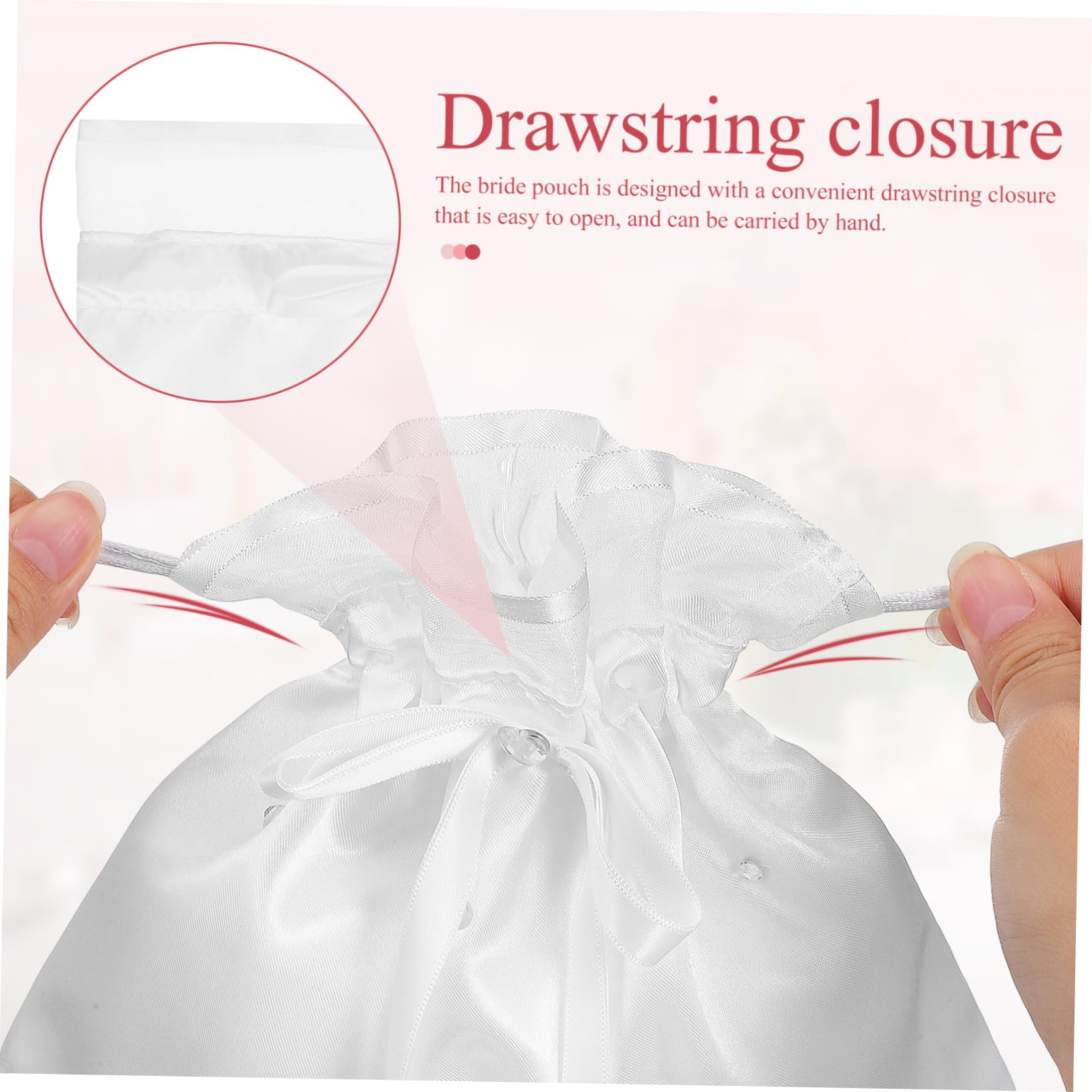 HAPINARY 3-Piece Flower Girl Bag Set - Wedding Favor Drawstring Candy Bags & Money Pouches for Bridal Party, Birthday, Baby Shower - Perfect for Wedding Decorations, Gift Giving, and Special Events