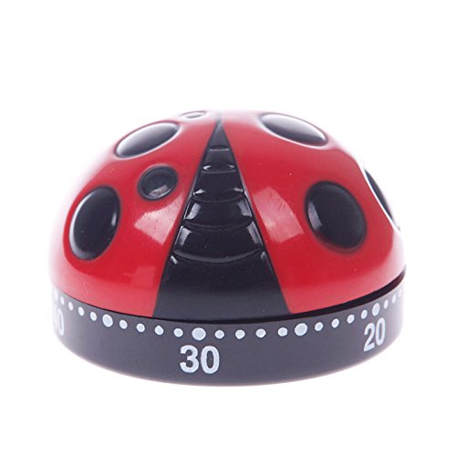 60 Minute Ladybug Kitchen Timer - Easy to Use Cute Ladybird Shape Cooking Timer for Baking, Boiling, and Meal Prep - Perfect Kitchen Tool Gift for Home Chefs