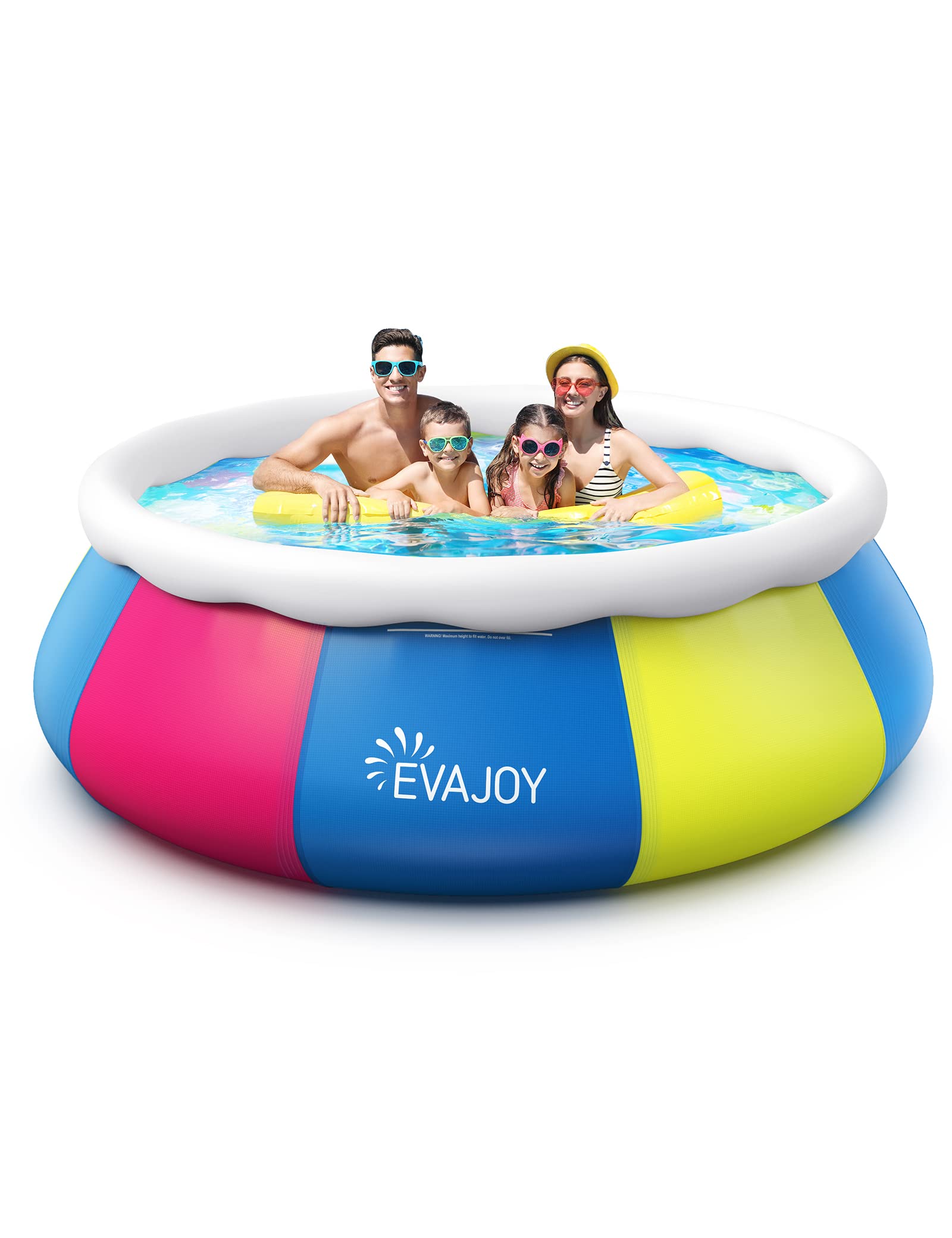 EVAJOY 10ft × 30in Inflatable Above Ground Swimming Pool with Top Ring & Cover - Easy Setup Family Kiddie Pool for Adults & Kids - Perfect for Backyard, Outdoor Summer Fun, Parties & Relaxation