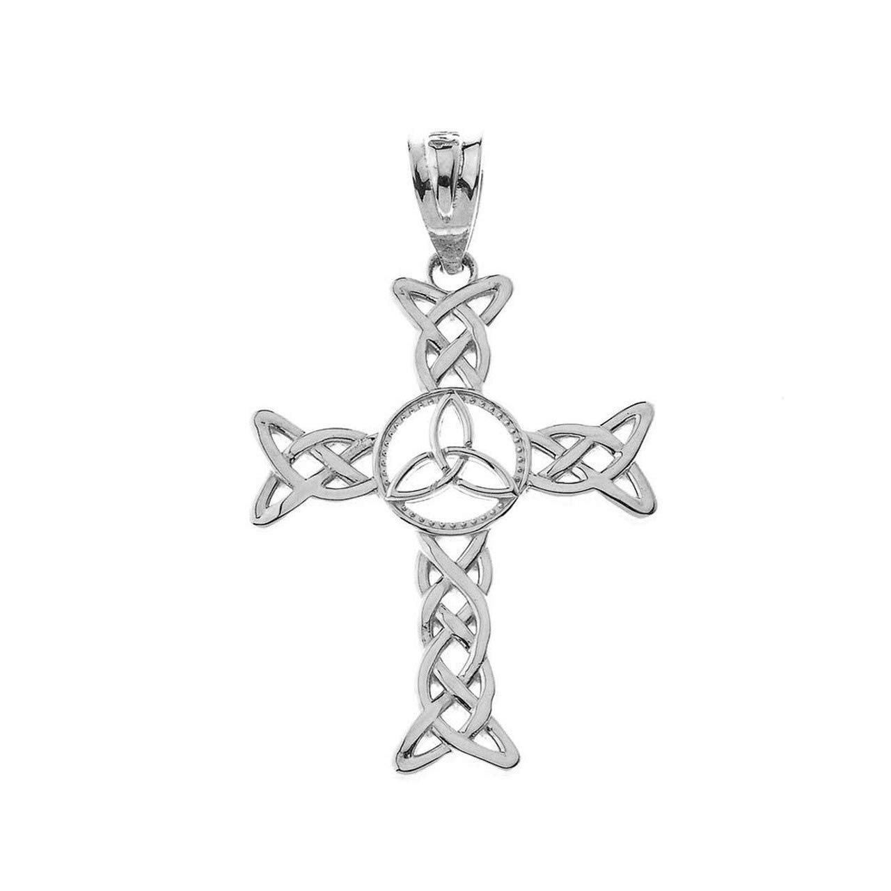 Certified Gold Celtic Cross Trinity Knot Pendant Necklace - Elegant Irish Jewelry for Women, Perfect for Gifts, Weddings & Special Occasions