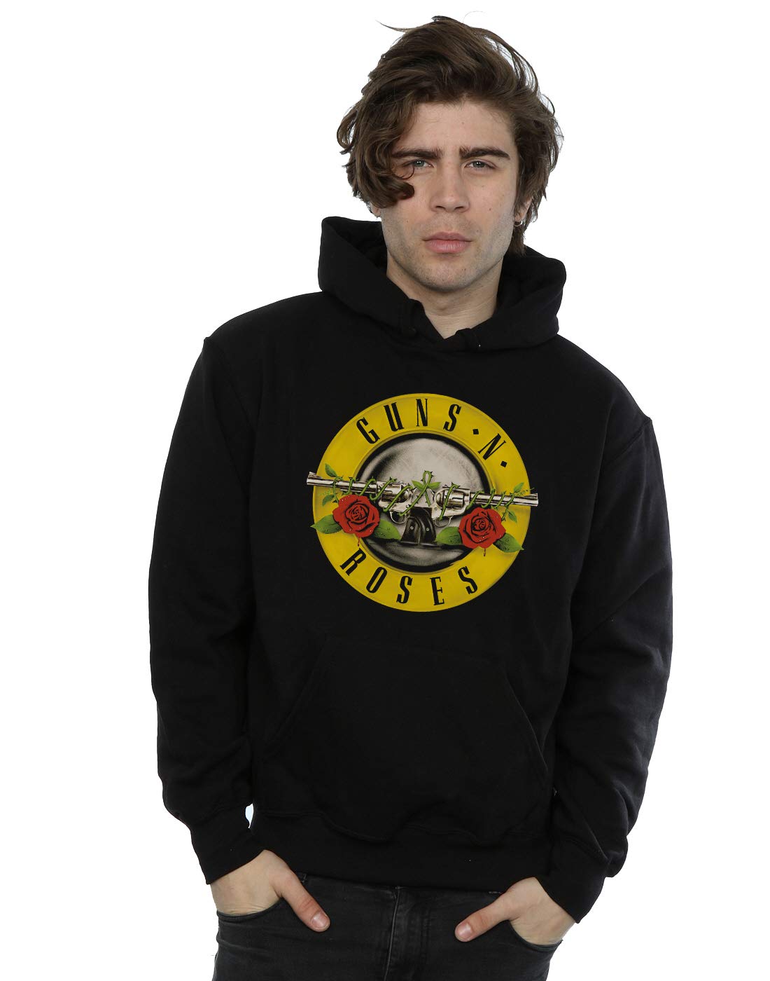 Guns N Roses Men's Bullet Logo Hoodie - Official Band Merchandise | Rock Music Apparel for Concerts & Casual Wear