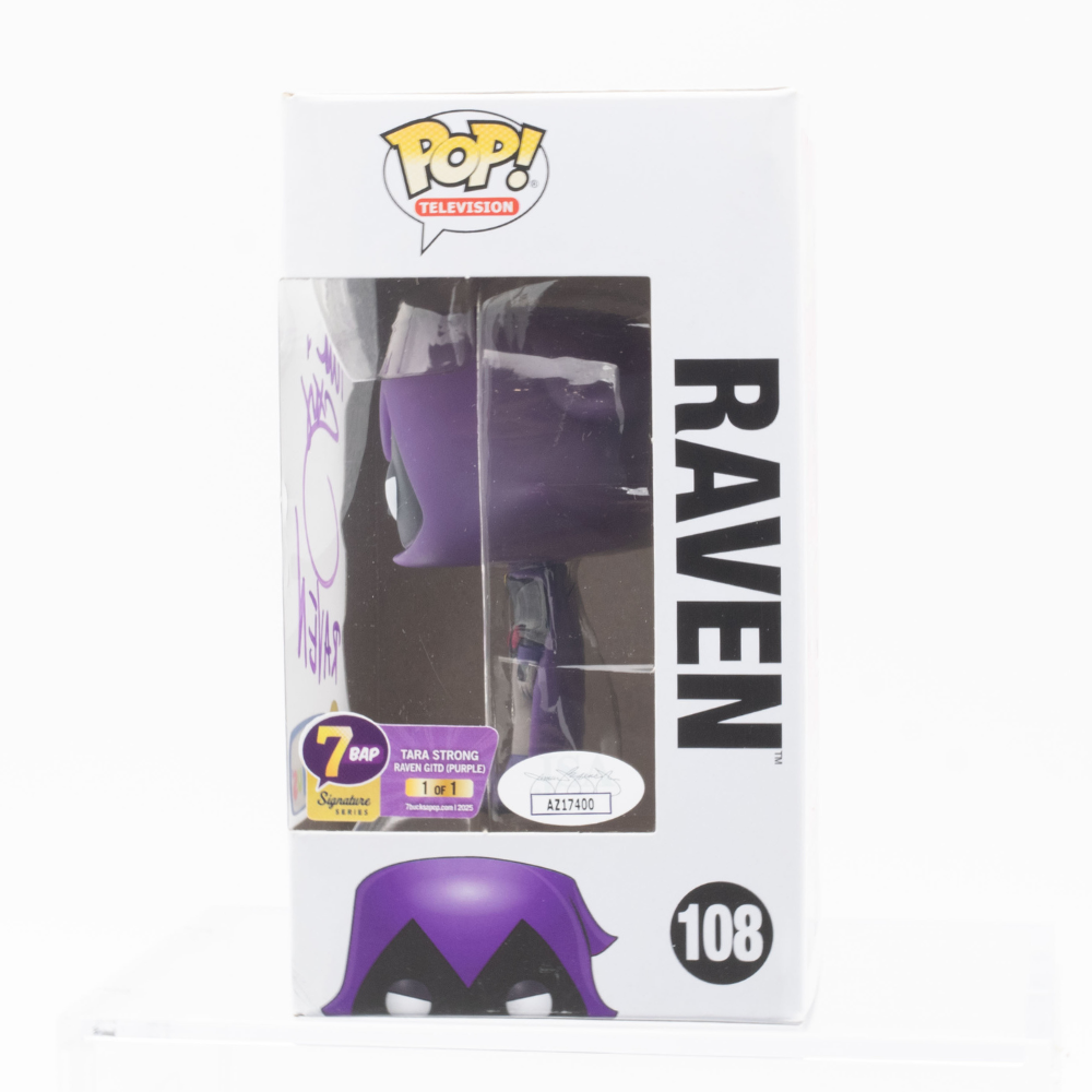 Tara Strong Signed Pop Vinyl Figure - Raven (Glow in the Dark) Teen Titans Limited Edition Collectible - Perfect for DC Comics Fans & Pop Culture Enthusiasts