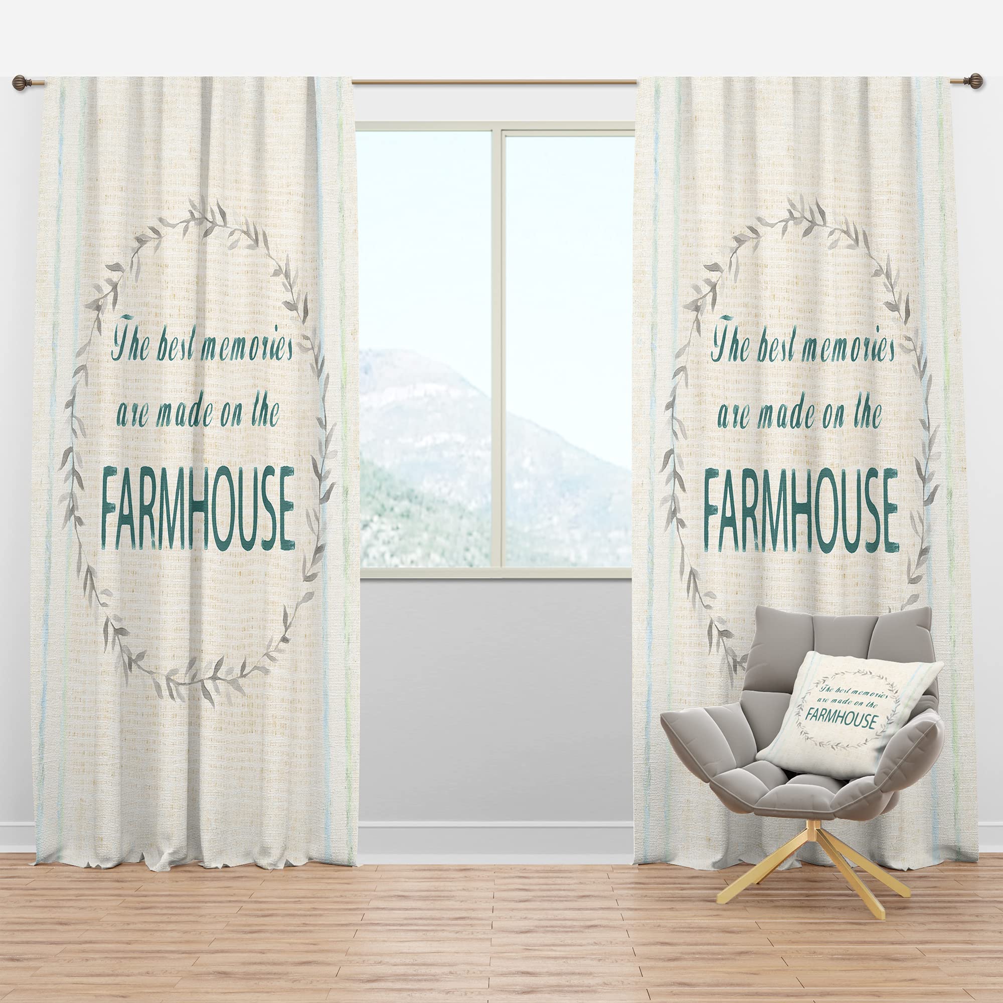 Farmhouse Floral Blackout Curtains - Thermal Insulated Single Panel (52x95 inches) for Bedroom & Living Room - Perfect for Light Blocking, Privacy & Energy Savings