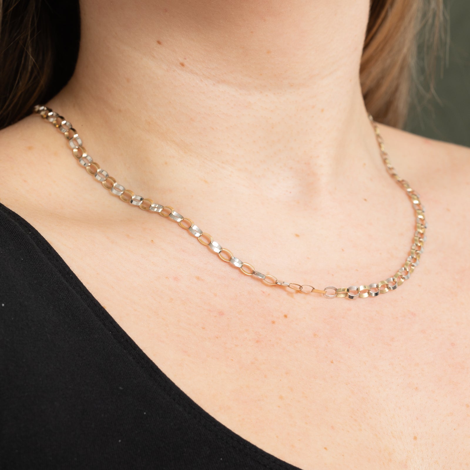 10K Two Tone Gold Chain Necklace for Women & Men - 4.81mm Width, 20