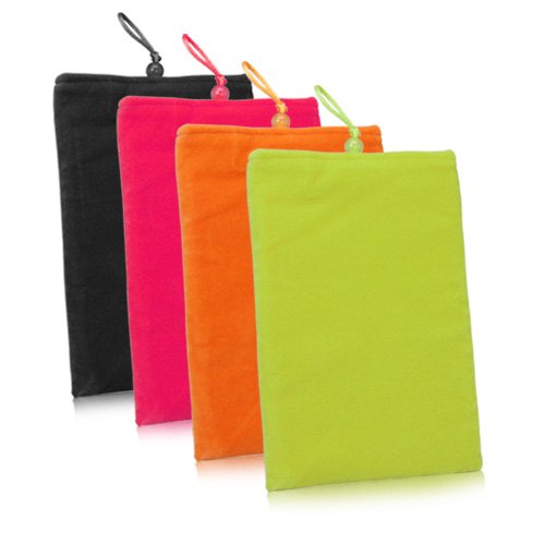 Premium Velvet Pouch Case for Kindle 3rd Generation (2010) - Soft Velour Fabric Sleeve with Drawstring Closure - Bold Orange - Perfect for Travel, Reading & Device Protection