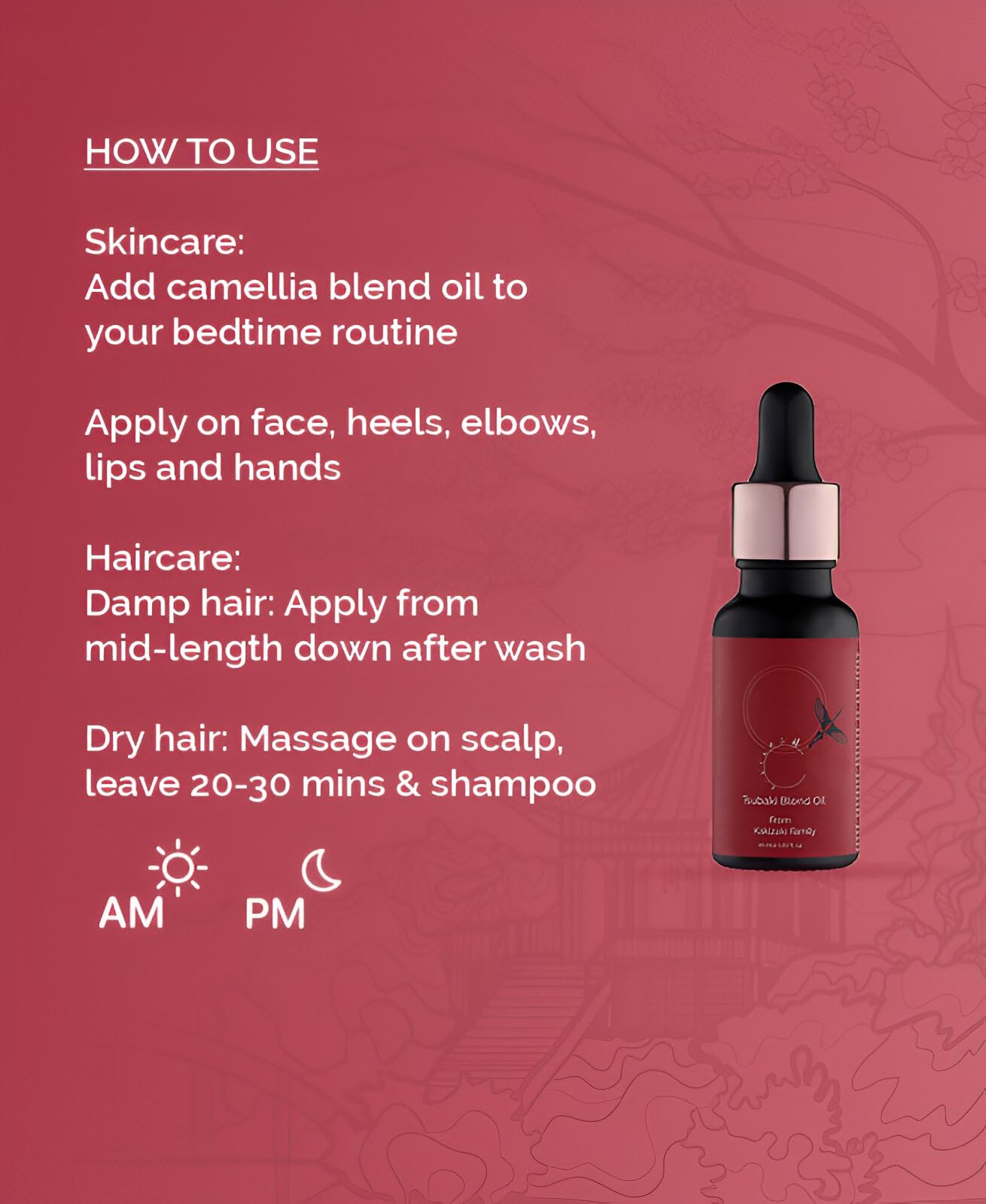 Tsubaki Blend Oil 20ml - Premium Japanese Camellia Hair & Skin Care for Men & Women | Hydrating, Nourishing & Repairing | Perfect for Dry Hair, Scalp Treatment & Daily Moisturizing