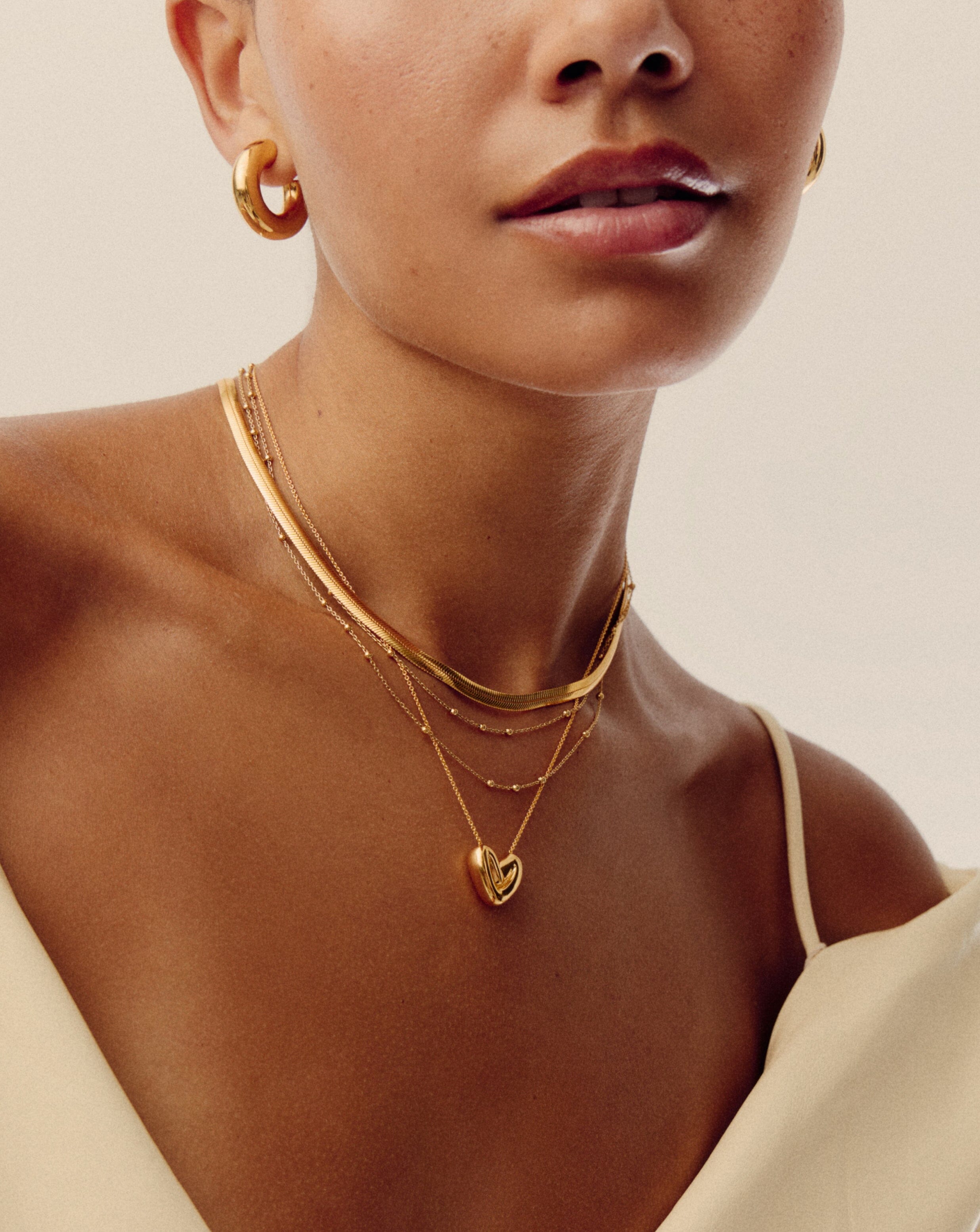 Puffy Heart Pendant Necklace - 18k Gold Plated Elegant Jewelry for Women | Perfect Gift for Valentine's Day, Anniversary & Special Occasions
