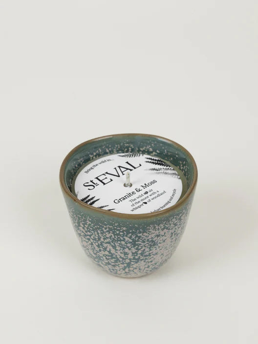 St. Eval Enchantment Scented Candle in Granite & Moss Pot - Handmade Aromatherapy Home Decor for Relaxation & Meditation