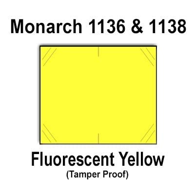 112,000 Chartreuse Fluorescent Labels Compatible with Monarch 1136/1138 Price Guns - General Purpose, Full Case with 8 Ink Rollers & Security Cuts - Perfect for Retail Pricing, Inventory Labeling & Warehouse Organization