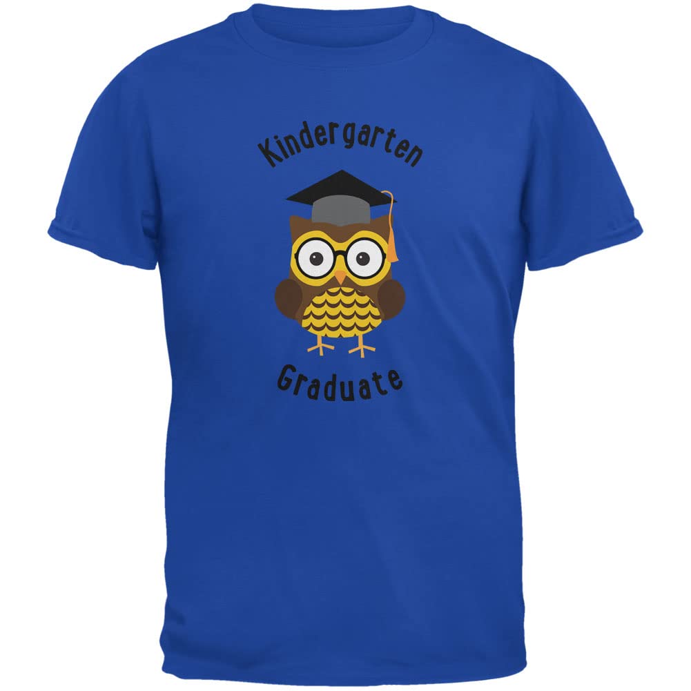 Kindergarten Graduation Owl Royal Youth T-Shirt - Cute Owl Design for Preschool & Elementary Graduates - Perfect for Graduation Ceremonies, Class Photos & Celebrations
