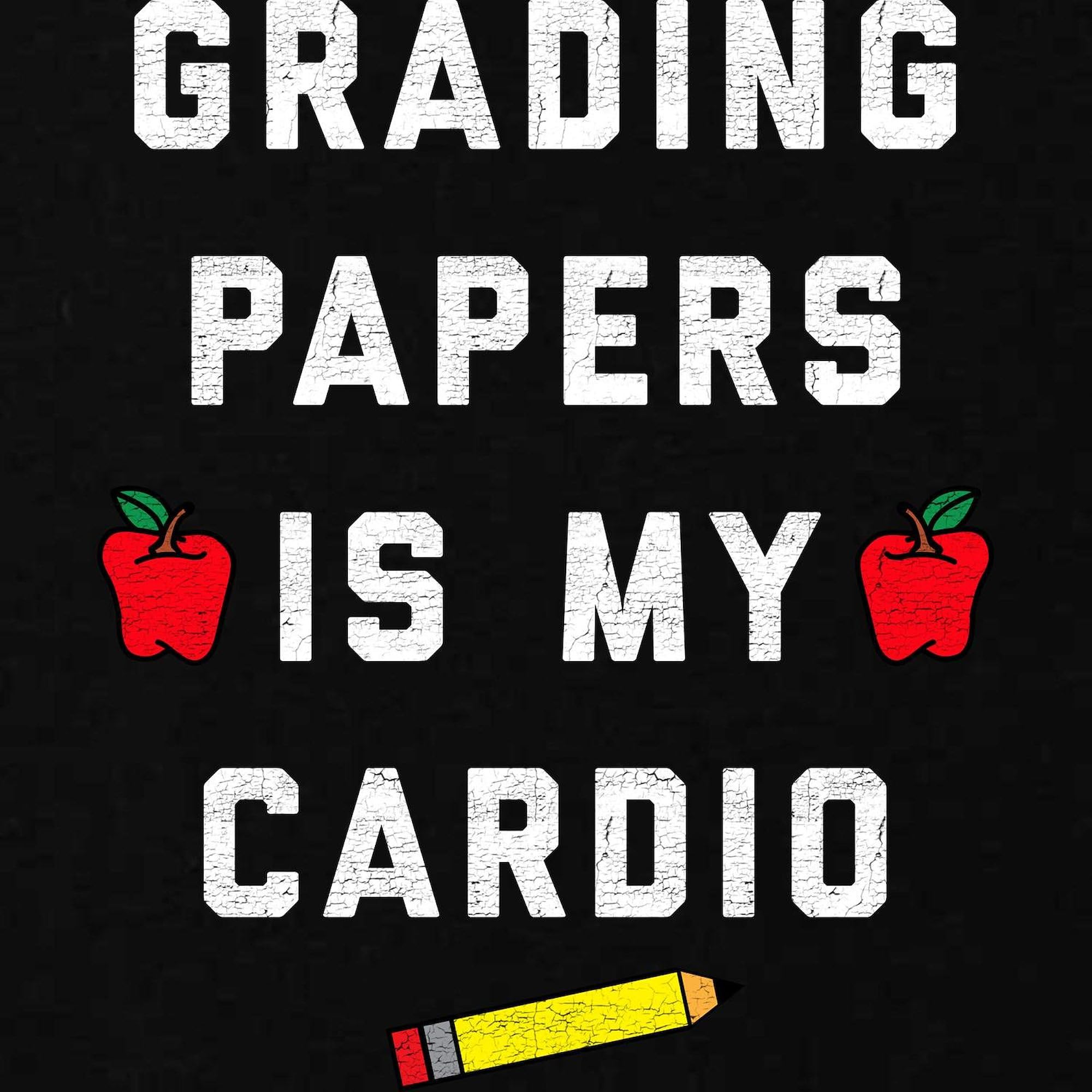 Grading Papers is My Cardio Maternity T-Shirt - Women's Dark Ruched Side Tee for Teachers & Pregnant Women - Perfect for Classroom, Pregnancy Announcements & Casual Wear