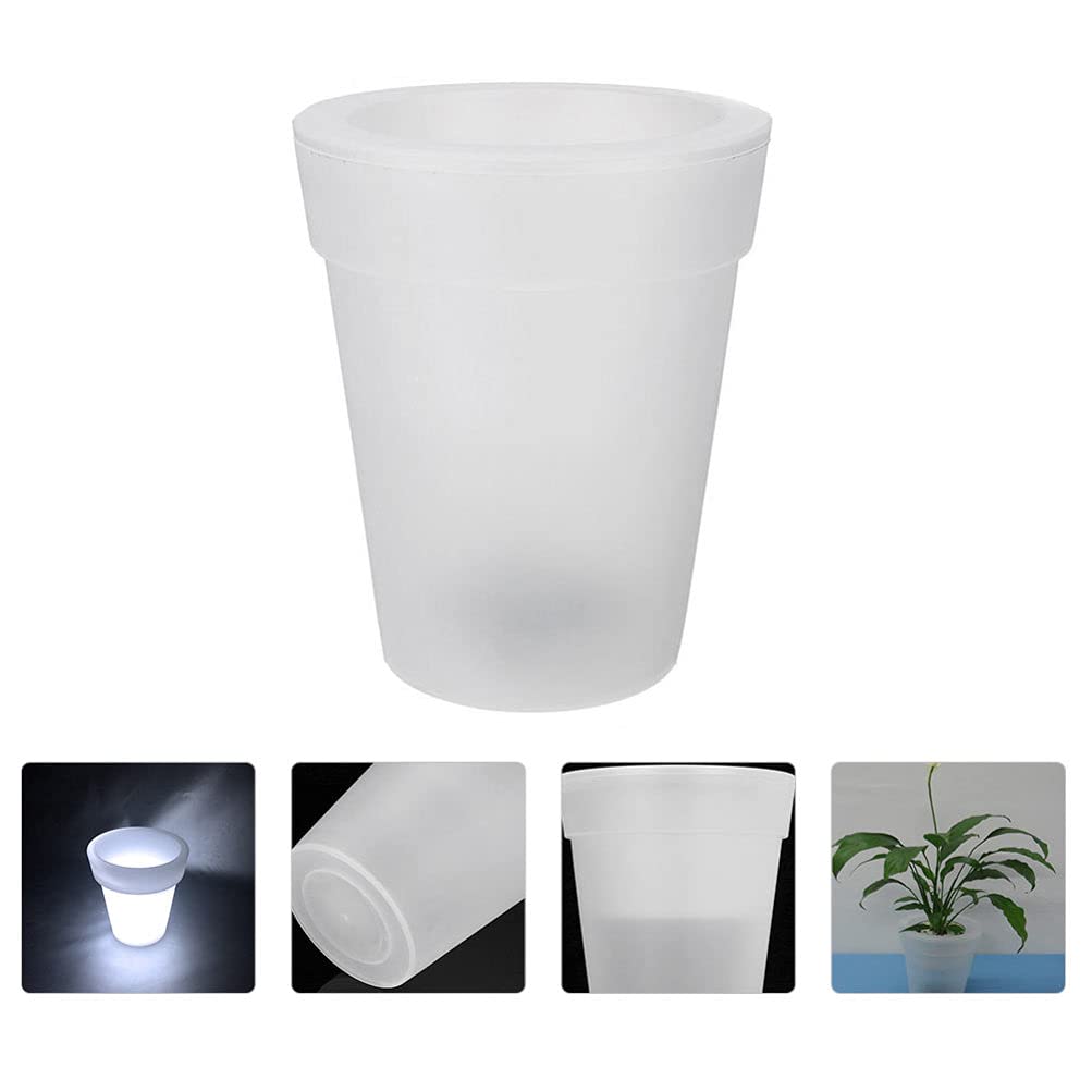 Happyyami Solar Powered Flower Pot - Glow in The Dark LED Planters for Outdoor Garden Decor, Patio, Yard & Pathway Lighting - Self-Charging Waterproof Planter Pots for Flowers, Succulents & Small Plants