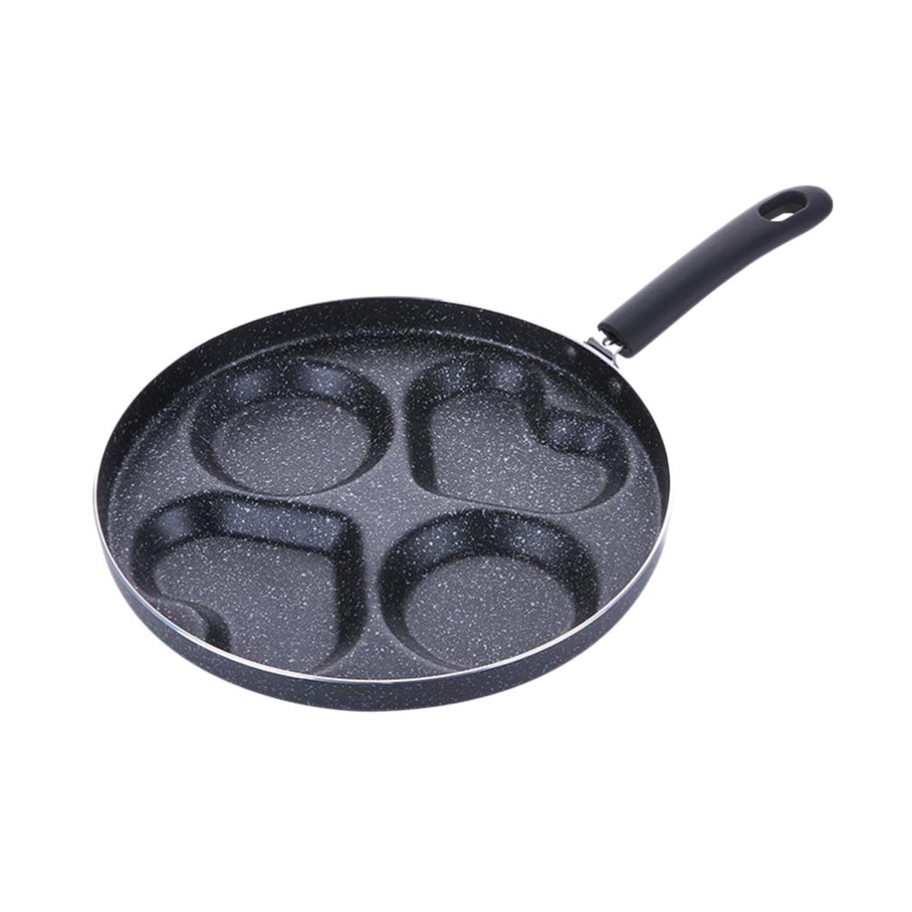 **Hemoton Nonstick 4-Cup Egg Frying Pan – Japanese Omelet Pan, Pancake & Steak Griddle, Round Four-Hole Frying Pot – Perfect for Breakfast, Omelets, Pancakes & Steaks**
