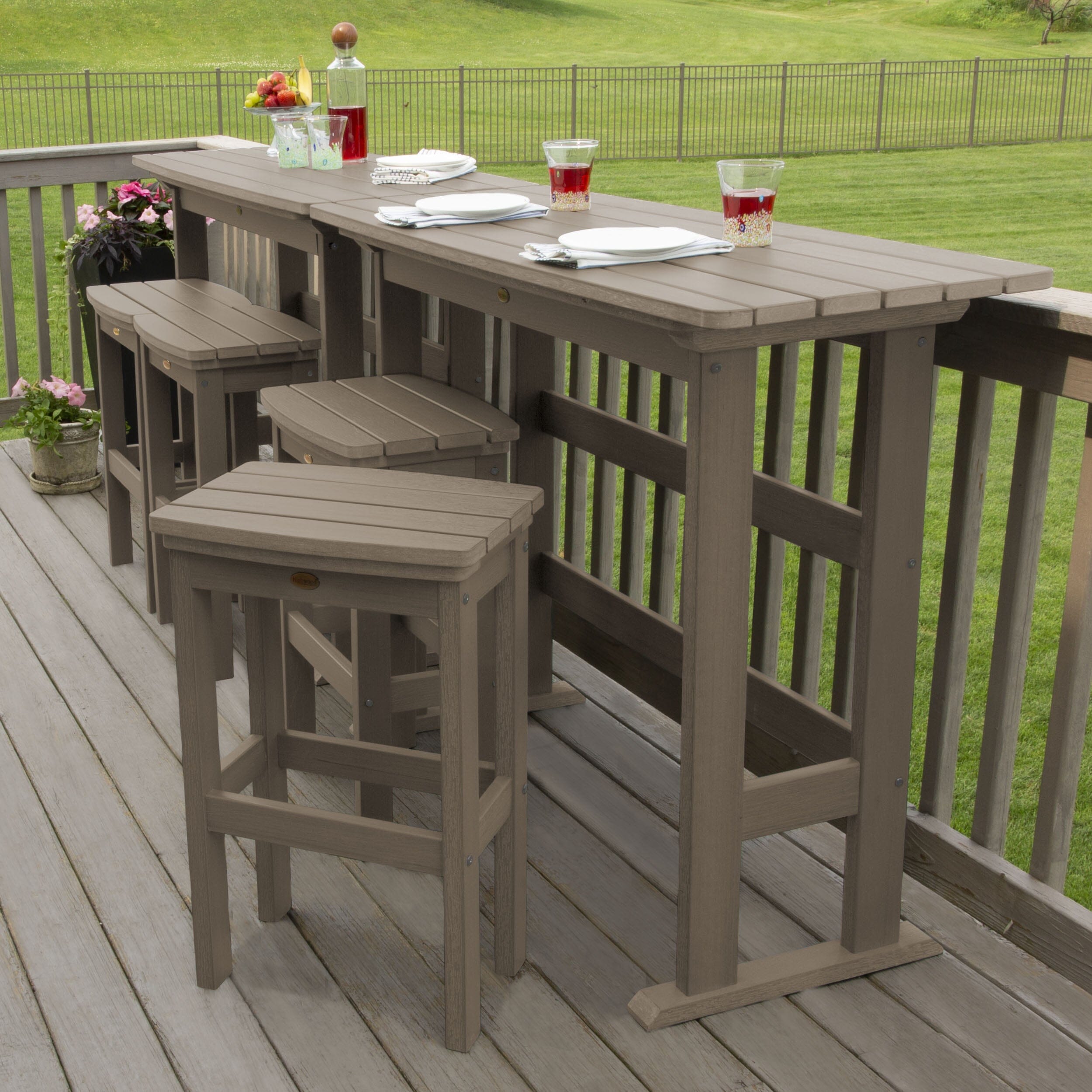 Lehigh 6-Piece Bar Height Balcony Patio Set - Outdoor Dining & Relaxing Furniture for Small Spaces