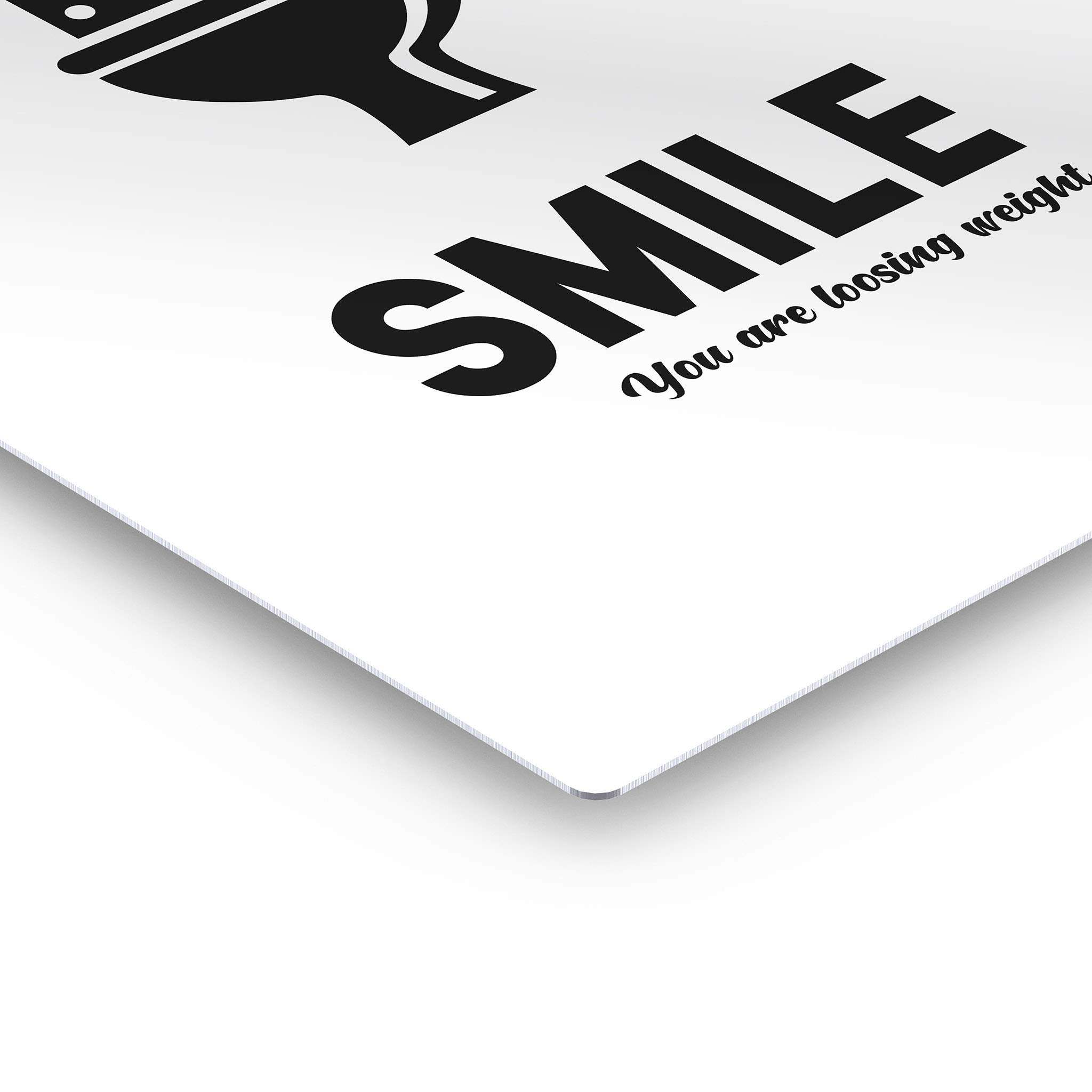 Funny Bathroom Wall Art - 'Smile You Are Losing Weight' Metal Print Toilet Quote Sign | Ready to Hang Bathroom Decor for Home & Office | Made in USA (40x30 Inches) | Perfect for Bathroom, Powder Room & Spa Humor