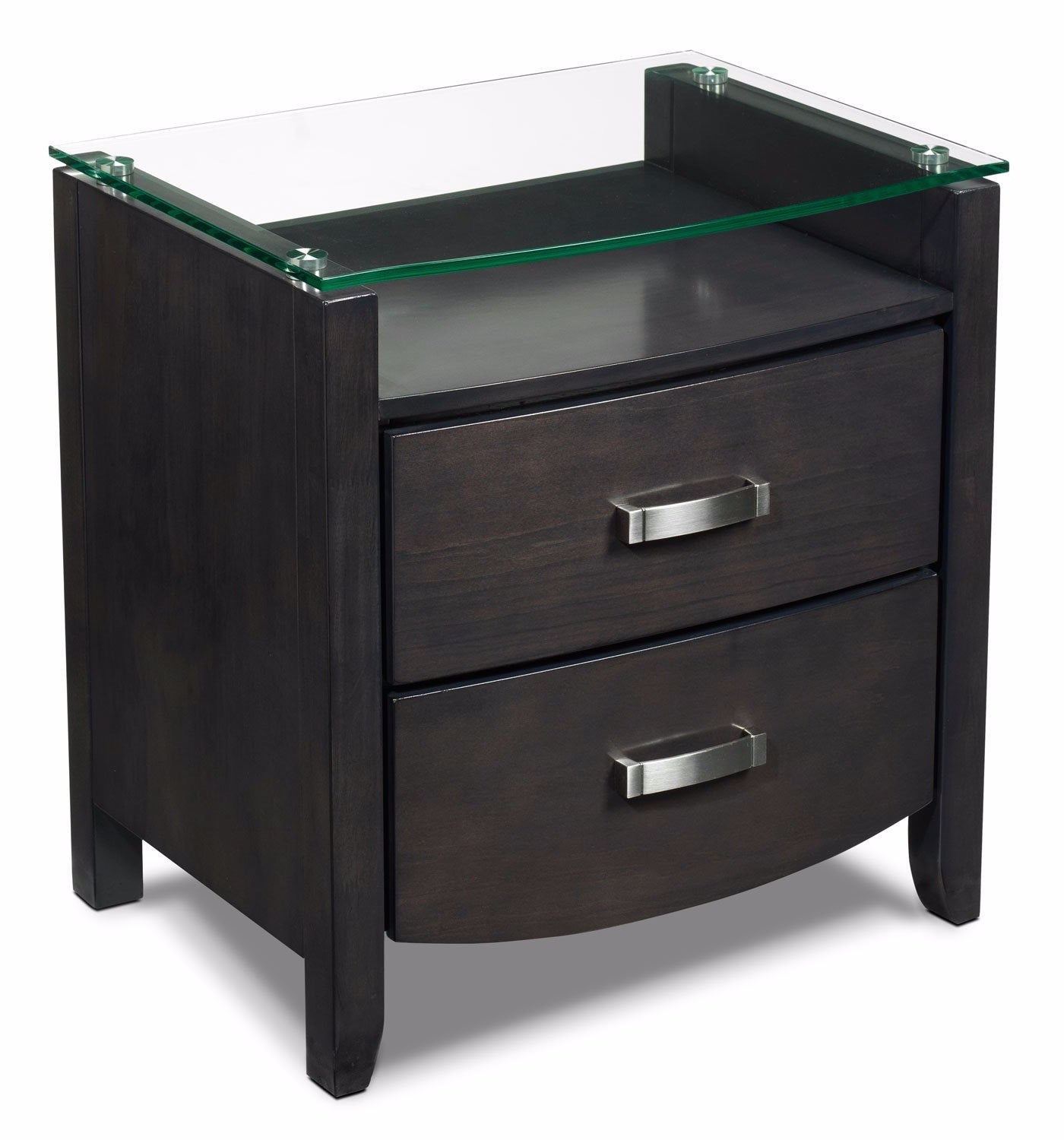 Premium Charcoal Nightstand for Bedroom - Modern Side Table with Storage for Living Room, Home Theater, and Guest Room Decor