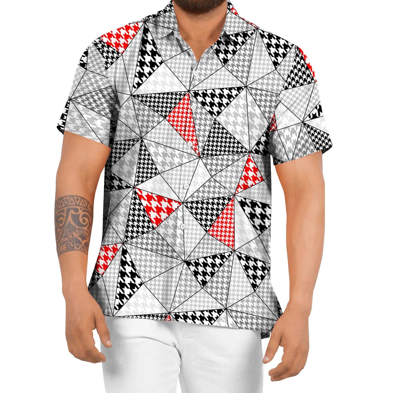 **Men's Casual Short Sleeve Hawaiian Shirt - Tropical Beach Button Down Shirt for Summer | Regular Fit, Breathable & Stylish | Perfect for Vacations, Luaus & Outdoor Events**