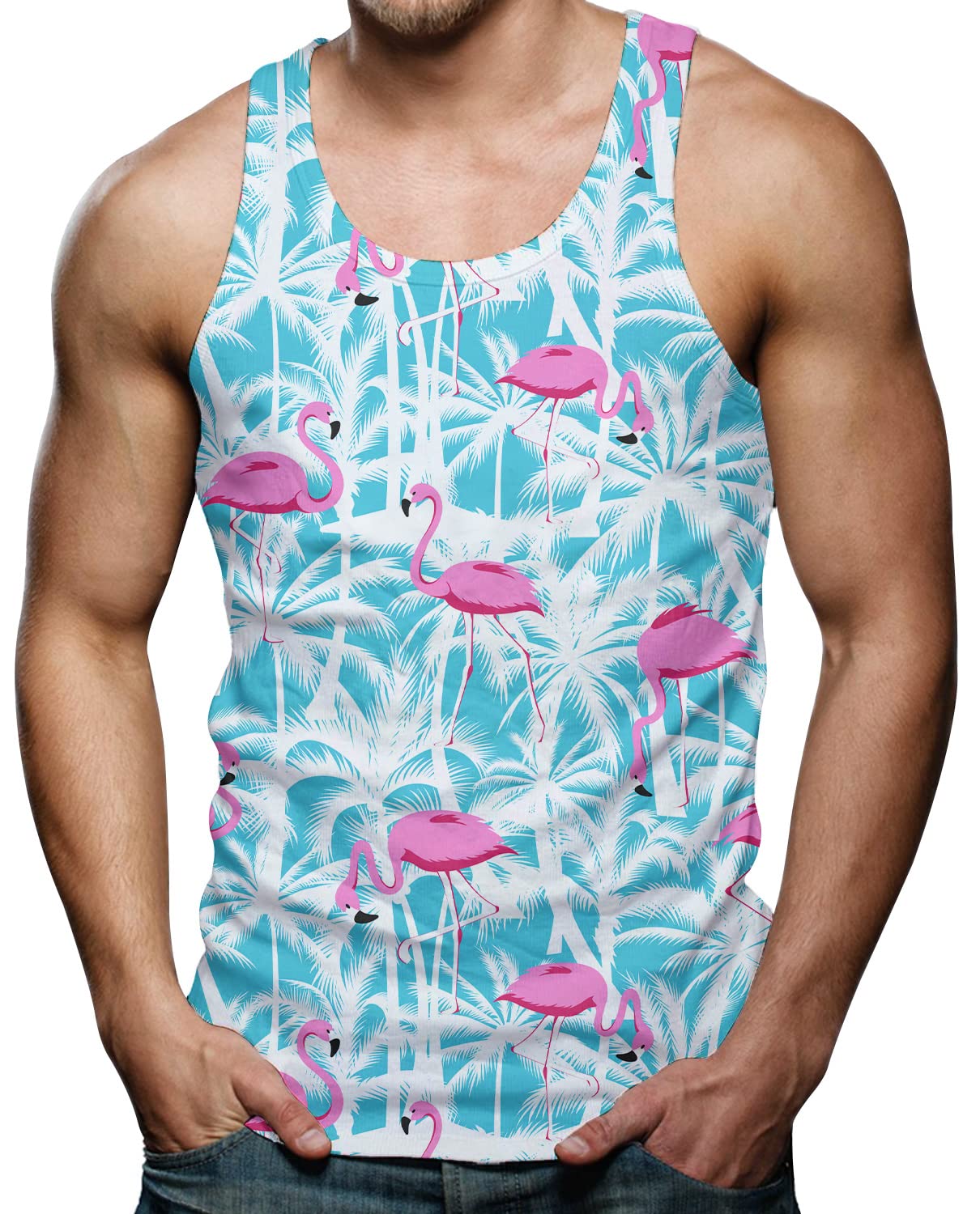 Raisevern Men's Funny 3D Graphic Tank Top - Sleeveless Summer Workout Shirt for Gym, Sports & Casual Wear | Cool & Comfortable Fitness Tee for Running, Beach & Outdoor Activities