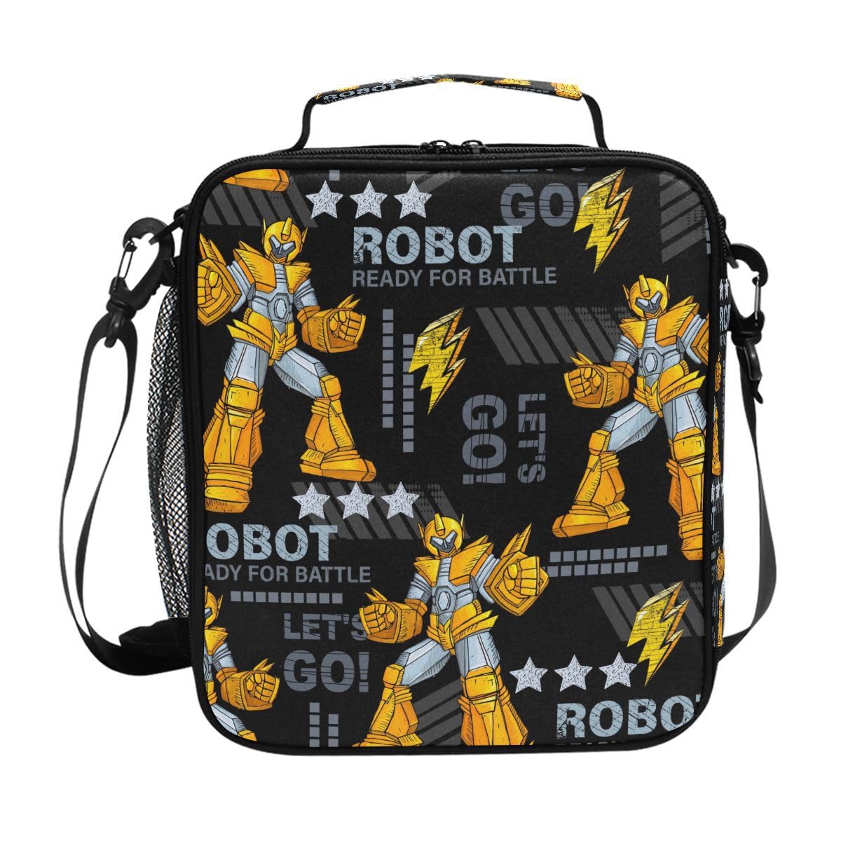 Stylish Insulated Lunch Box for Kids & Teens - Urban Robot Design School Lunch Bag, Cooler Tote for Boys & Girls - Perfect for School, Office, Picnics & Travel