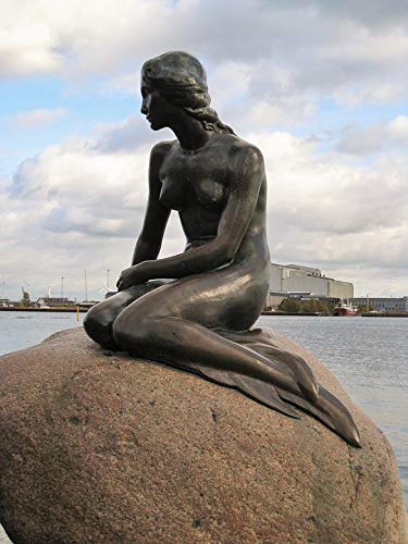 Little Mermaid Copenhagen Denmark Landmark Poster - 12x18 Inch Laminated Wall Art with Vibrant Colors - Perfect for Home, Office & Classroom Decor - Scandinavian Travel Souvenir & Gift Idea