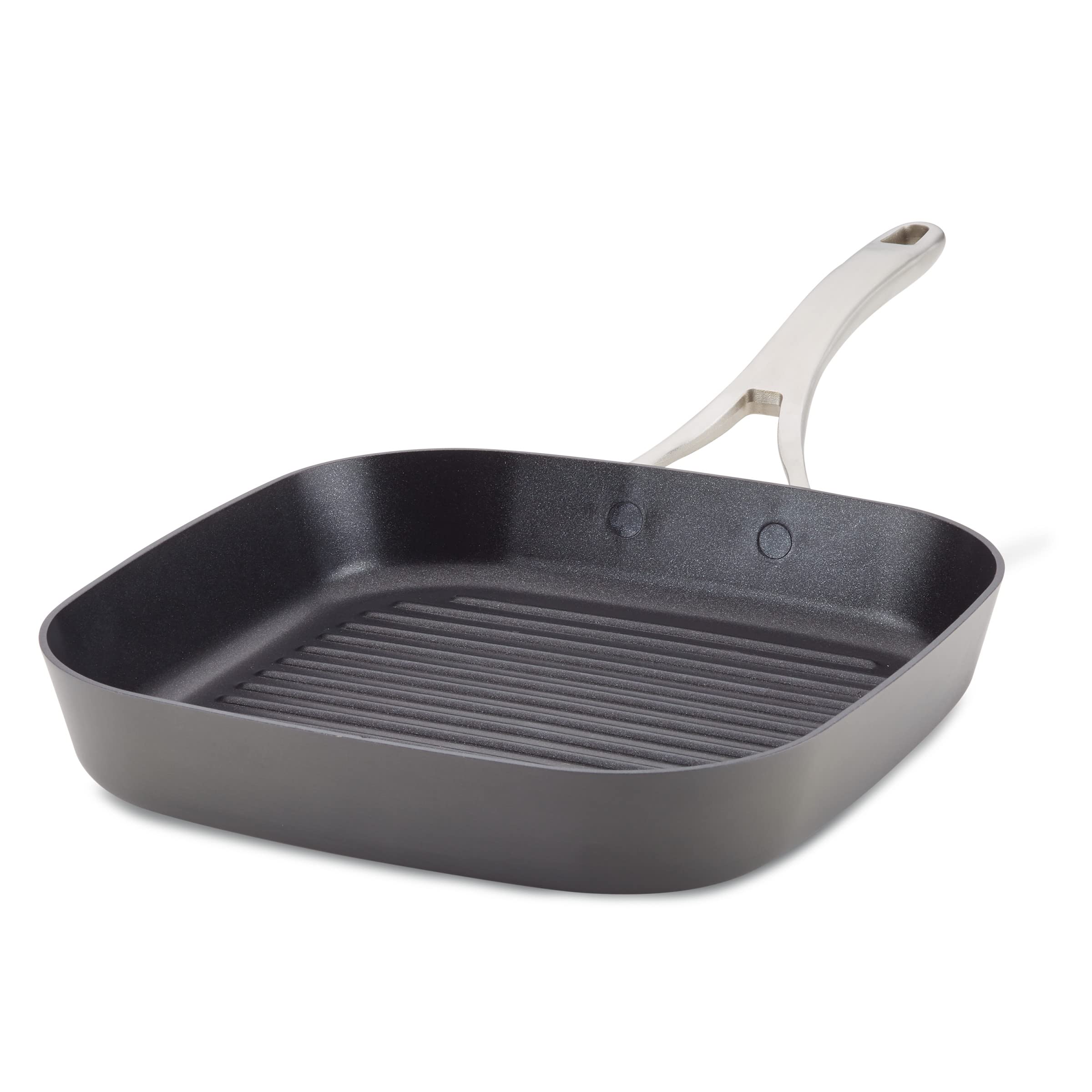 Anolon Allure 11-Inch Hard Anodized Nonstick Deep Square Griddle Pan & Grill - Dark Gray | Perfect for Indoor/Outdoor Cooking, Grilling, Searing & Serving Steaks, Burgers & Breakfast Foods