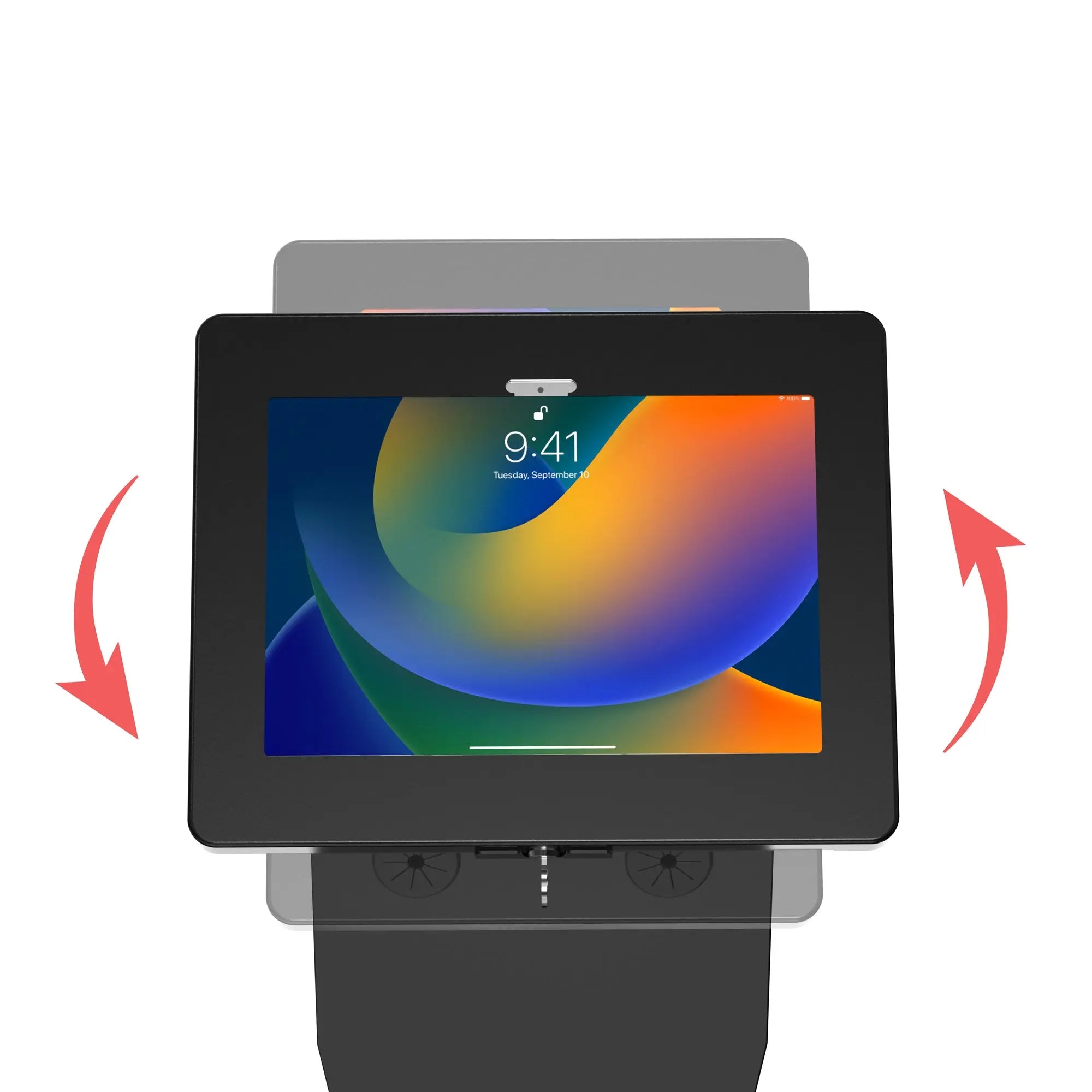 Sleek White Floor Stand with Printer Slot & Security Enclosure - Integrated Honeywell 2D Barcode Scanner for Retail Stores, Warehouses & Checkout Counters