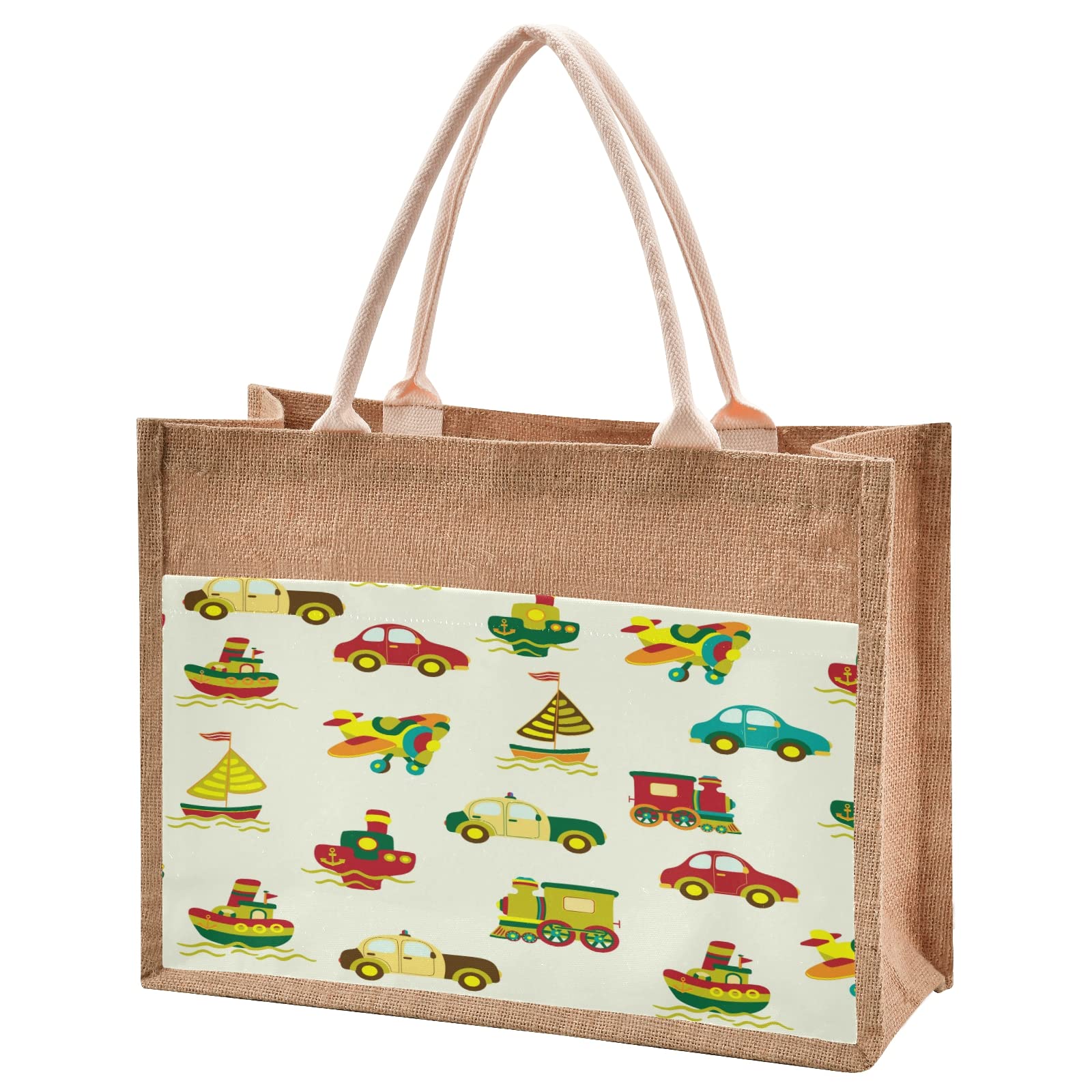 Eco-Friendly Small Burlap Tote Bag for Women - Stylish Reusable Grocery Shopping Purse - Perfect for Farmers Market, Beach Day & Everyday Use