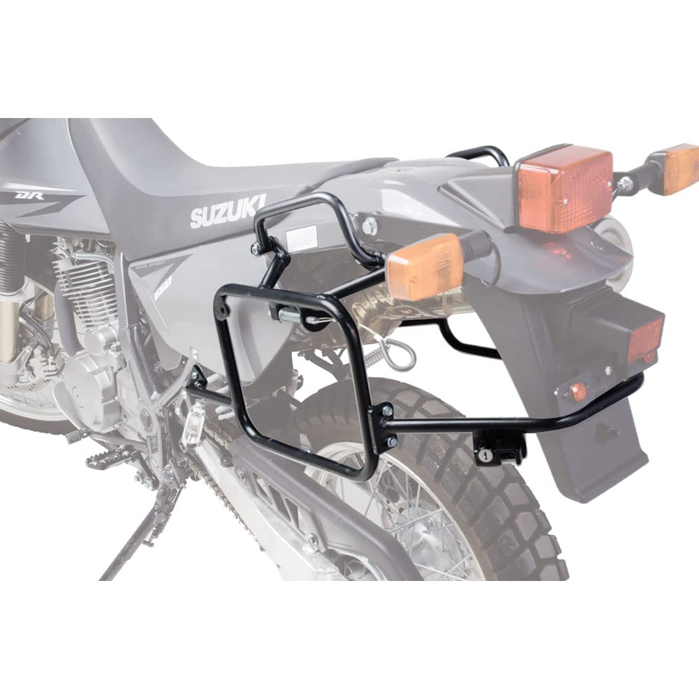Tusk Pannier Racks with Tusk Pilot Pannier Bags - Black/Grey - Compatible with Suzuki DR650S (2015-2023) - Motorcycle Luggage System for Adventure Touring & Off-Road Riding