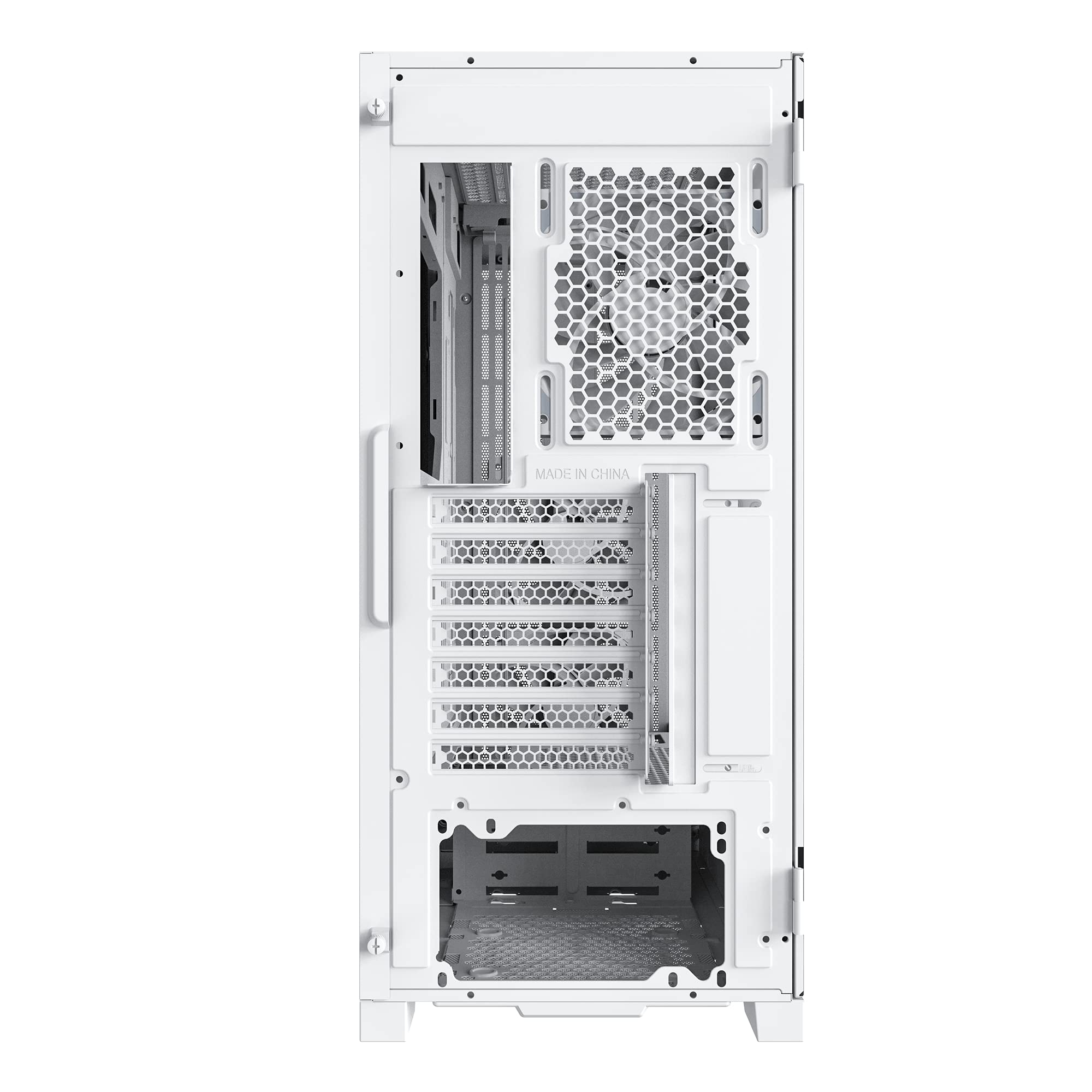 MONTECH Sky One Lite White Mid-Tower PC Case with Tempered Glass Side Panel - Perfect for Gaming Setup & Home Office Workstation