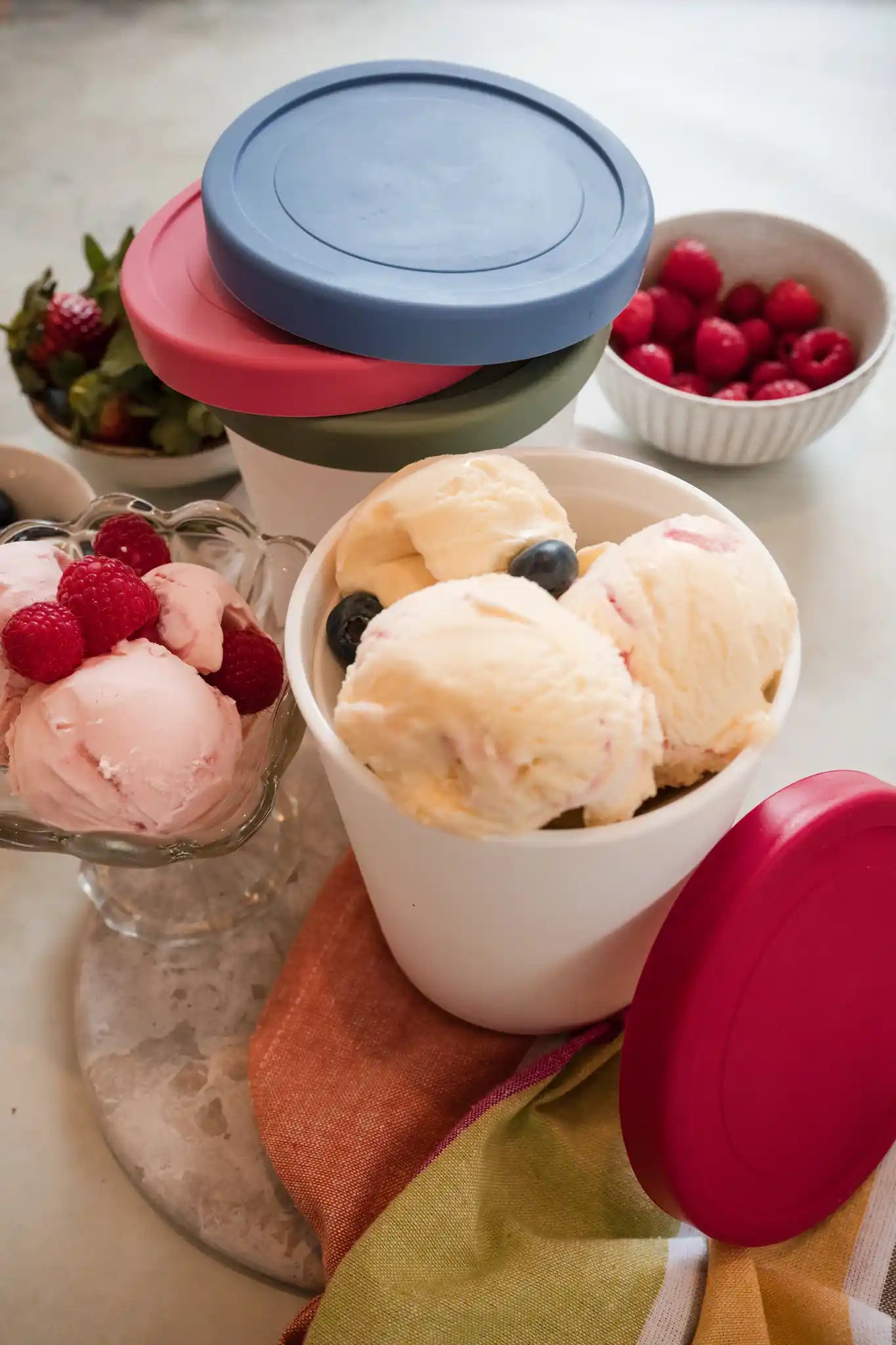4-Piece Silicone Mixed Lid Set - Airtight & Leakproof for Food Storage - Perfect for Meal Prep, Leftovers & Freezing