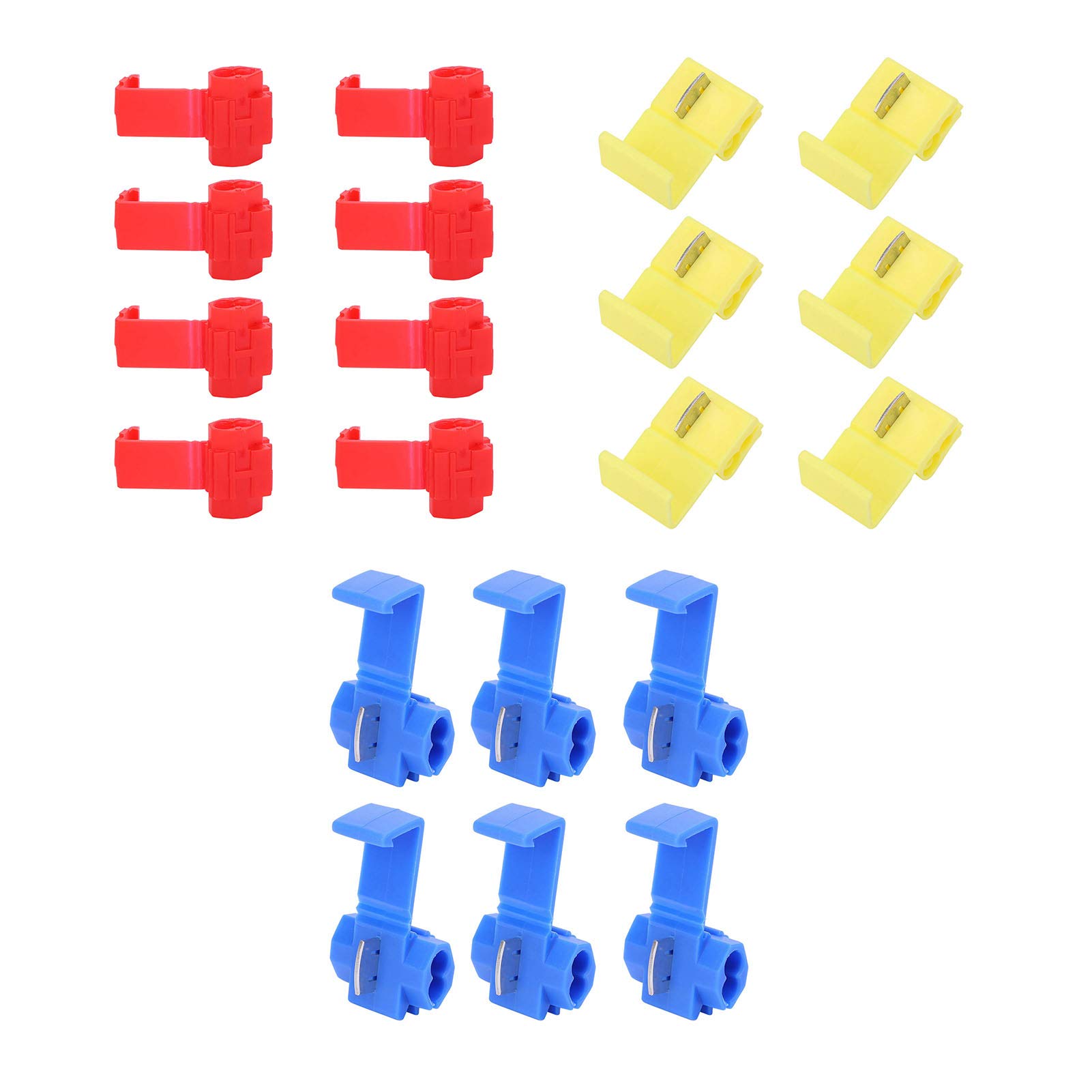 210 Pcs Lock Wire Connectors Set - Quick Splice Electrical Cable Snap Crimp Terminal Blocks for Electrical Wires Connection (Red, Yellow, Blue) - Ideal for Automotive, Home Wiring & DIY Electrical Projects
