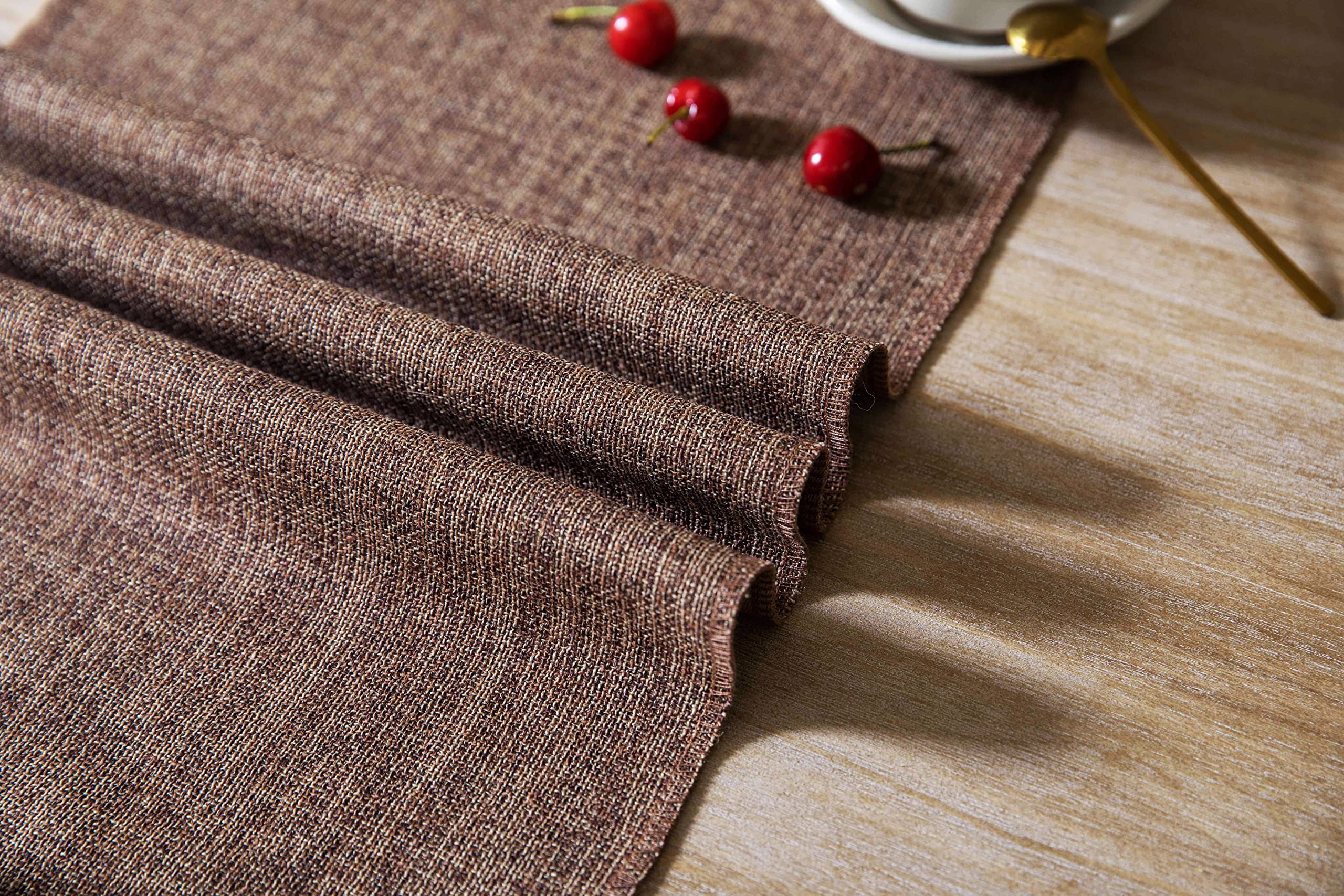 ZeeMart 108 Inch Long Brown Burlap Table Runner - Rustic Farmhouse Linen Style Boho Dining Table Decor (13x108 Inches) - Perfect for Weddings, Thanksgiving, Christmas & Everyday Dining Table Decorations