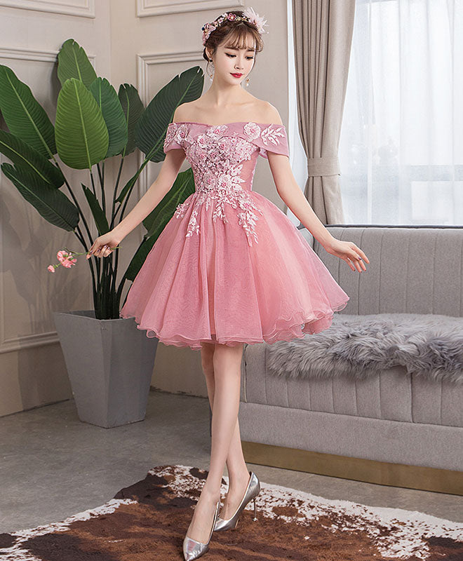 Elegant Pink Tulle Lace Short Prom Dress for Homecoming - Perfect for Prom Night, Sweet 16, Quinceañera & Formal Parties