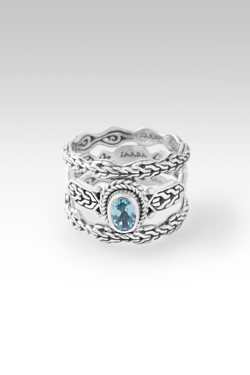 Perfect Plan Ring II Set of 3™ in Paraiba Apatite - Elegant Stackable Rings for Women, Wedding, Anniversary & Everyday Wear