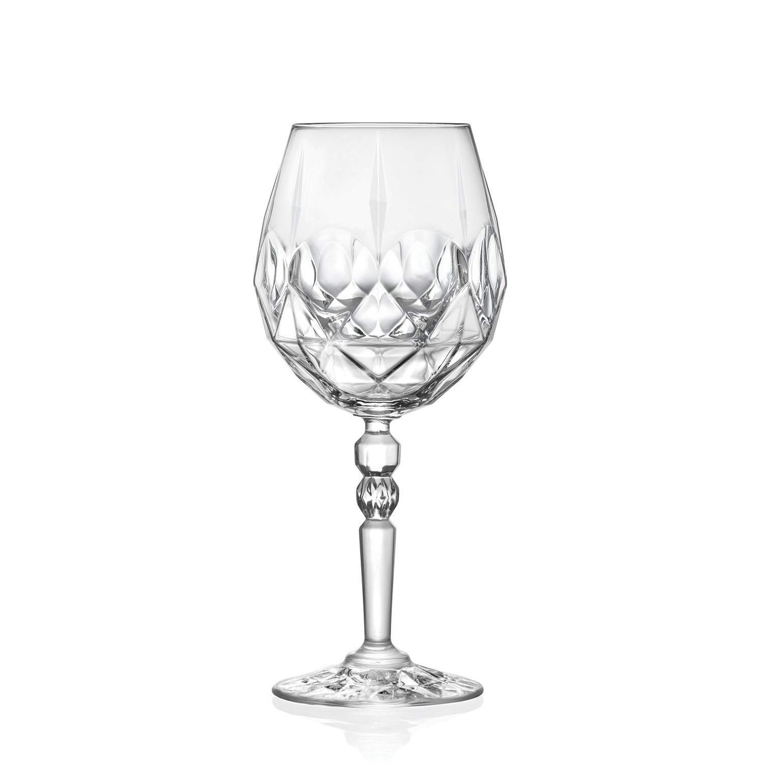 Premium Barksi Goblet Set of 6 - 20oz Elegant Stemmed Wine Glasses for Red Wine, Aperitif & Water - Crystal-Like European Glassware - Perfect for Dinner Parties, Weddings & Home Entertaining