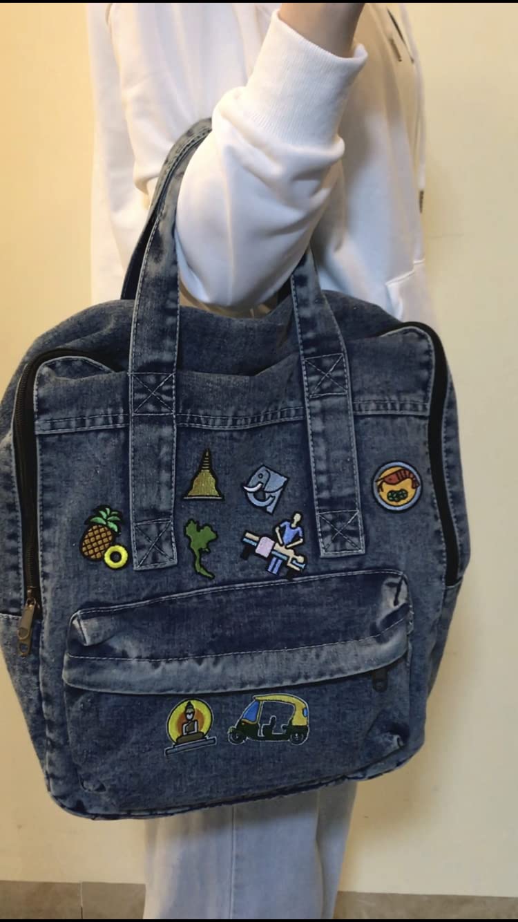 TUK TUK Bangkok Embroidered Iron-On Patch - Cute Sew-On Applique for Jackets, Bags & DIY Crafts - Perfect for Denim, Backpacks & Fashion Accessories