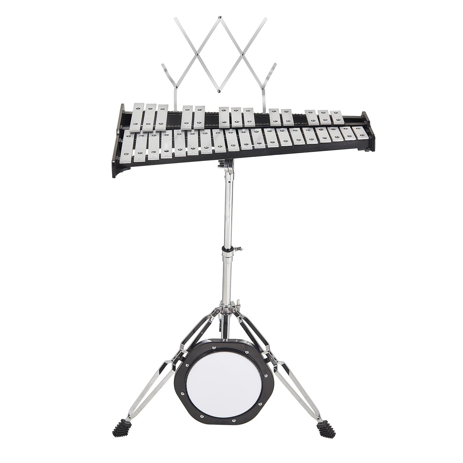VEVOR 32-Note Glockenspiel Xylophone Bell Kit - Professional Percussion Instrument Set with Mallets, Drum Sticks, Music Sheet, 8