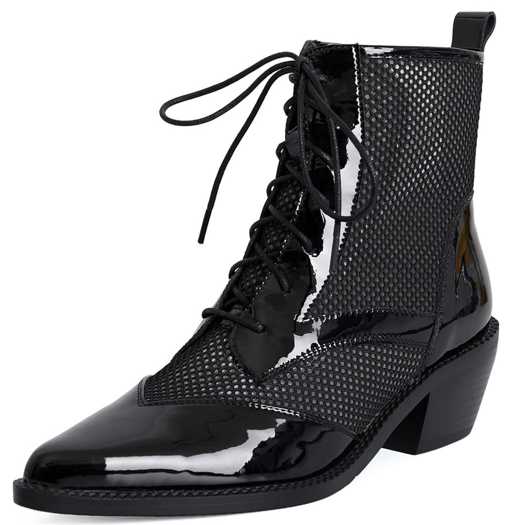 Sexy Women's Leather Sandal Boots with High Heels - Hollow Out Mesh Lace-Up Party Shoes for Women | Perfect for Night Out, Club Wear and Special Occasions