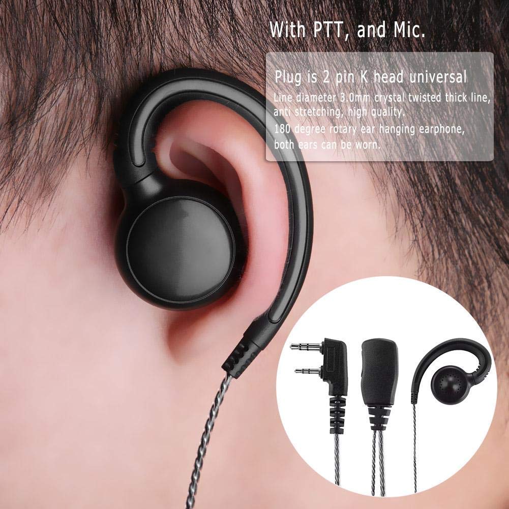 Spydo Swivel Earpiece with Microphone & PTT Button for Kenwood Two-Way Radios - Hands-Free Communication for Security, Construction & Outdoor Activities