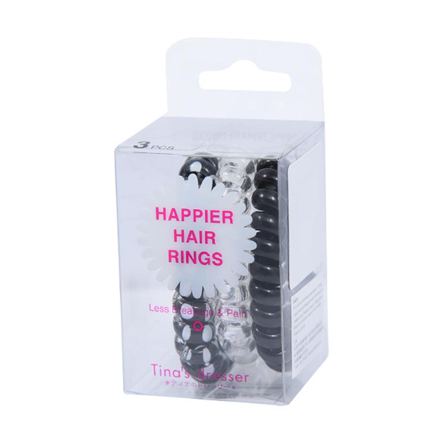 TINA'S DRESSER Hair Rings for Women - 3 Pack Black Hair Accessories for Ponytail, Bun & Braid - Perfect for Work, Gym & Everyday Style