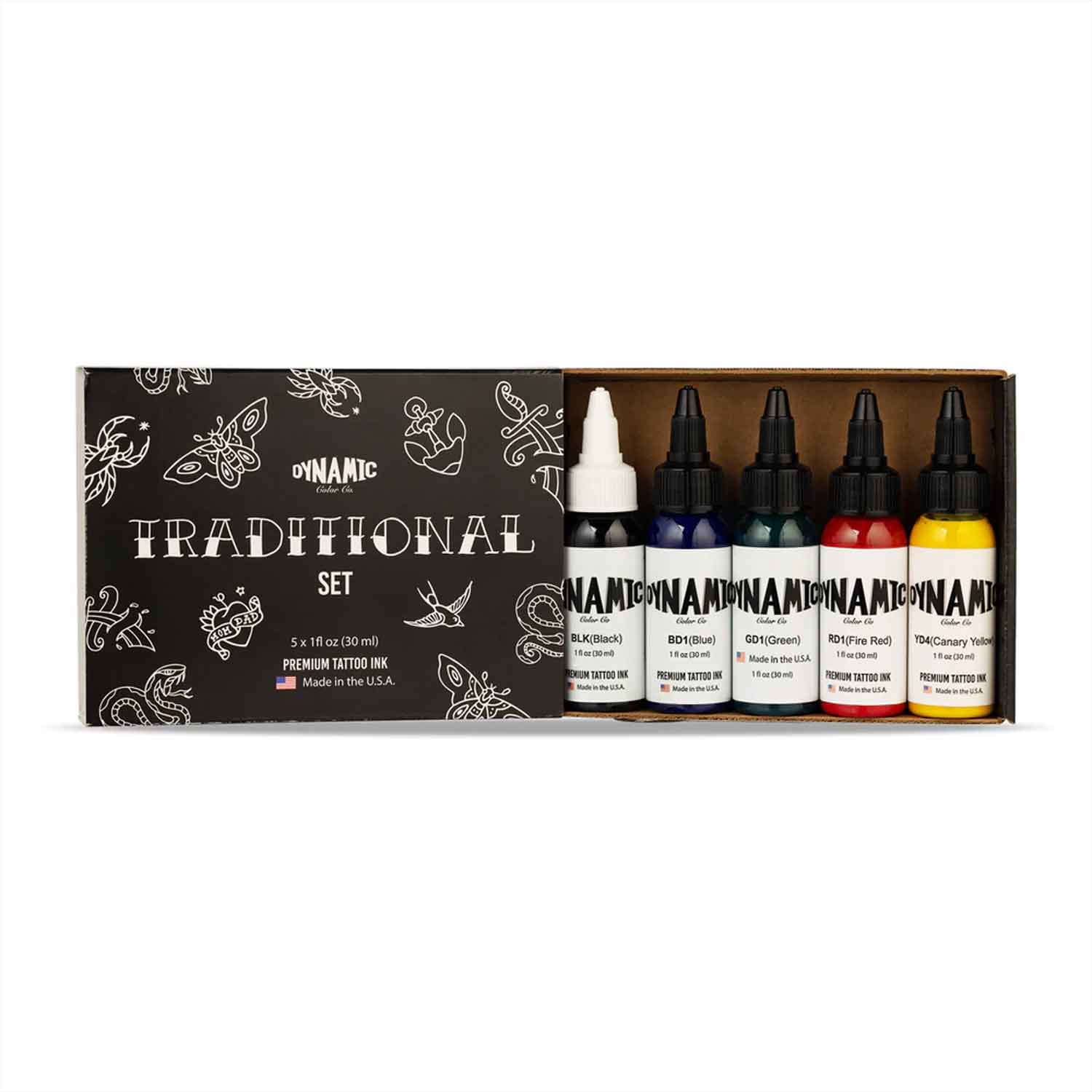 Premium Dynamic Ink Traditional Color Set - 1 oz Bottles for Calligraphy, Art & Craft Projects