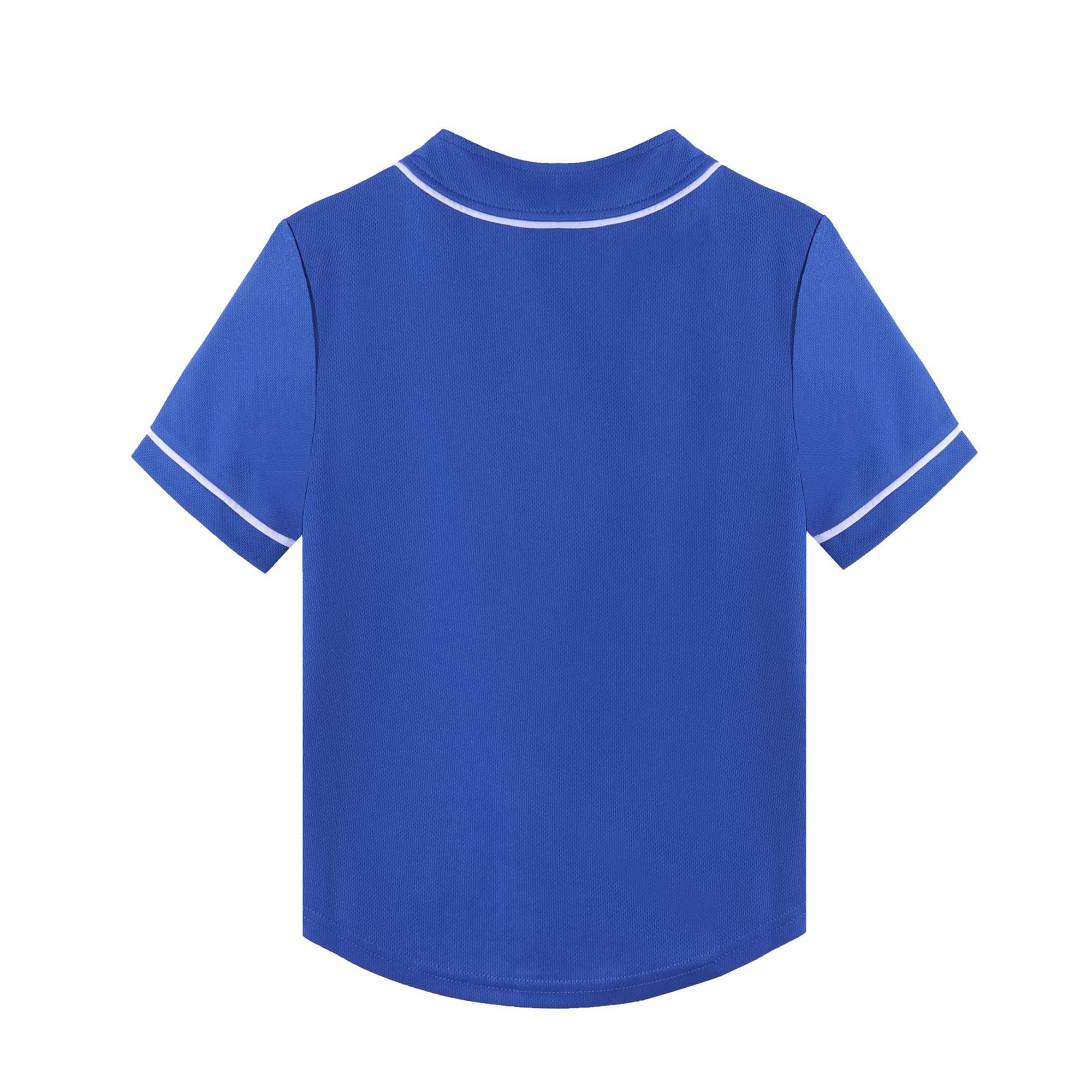 **Boys Girls Baseball Jersey Button T-Shirt - Trendy Hip Hop Short Sleeve Tee for Kids - Black & White Baseball Shirt for Sports, Casual Wear & Street Fashion**