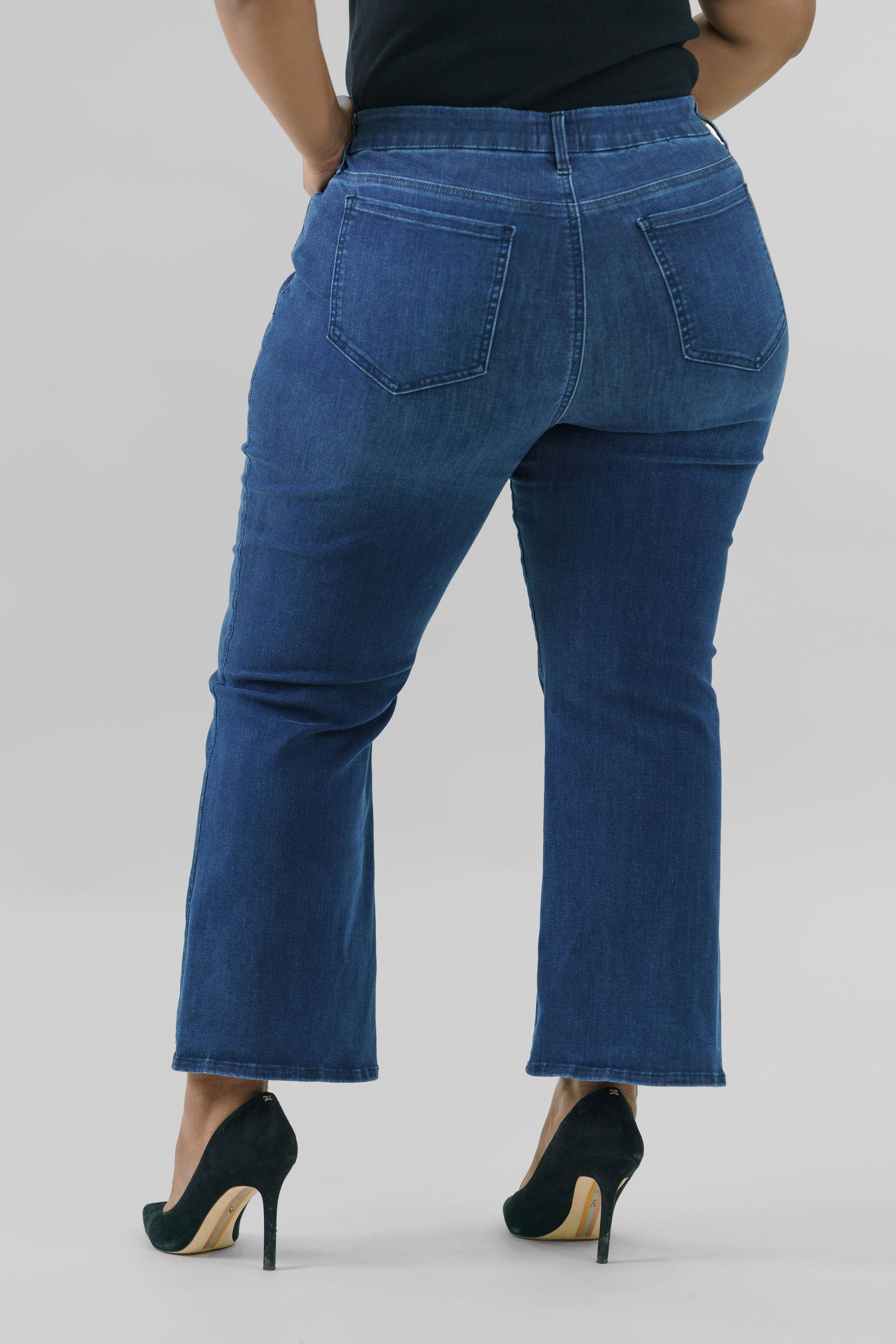 WAIST MATCH High Rise Wide Leg Jeans for Women - Stretchy Denim Pants with Comfortable Fit - Perfect for Casual Outings, Workwear & Everyday Style